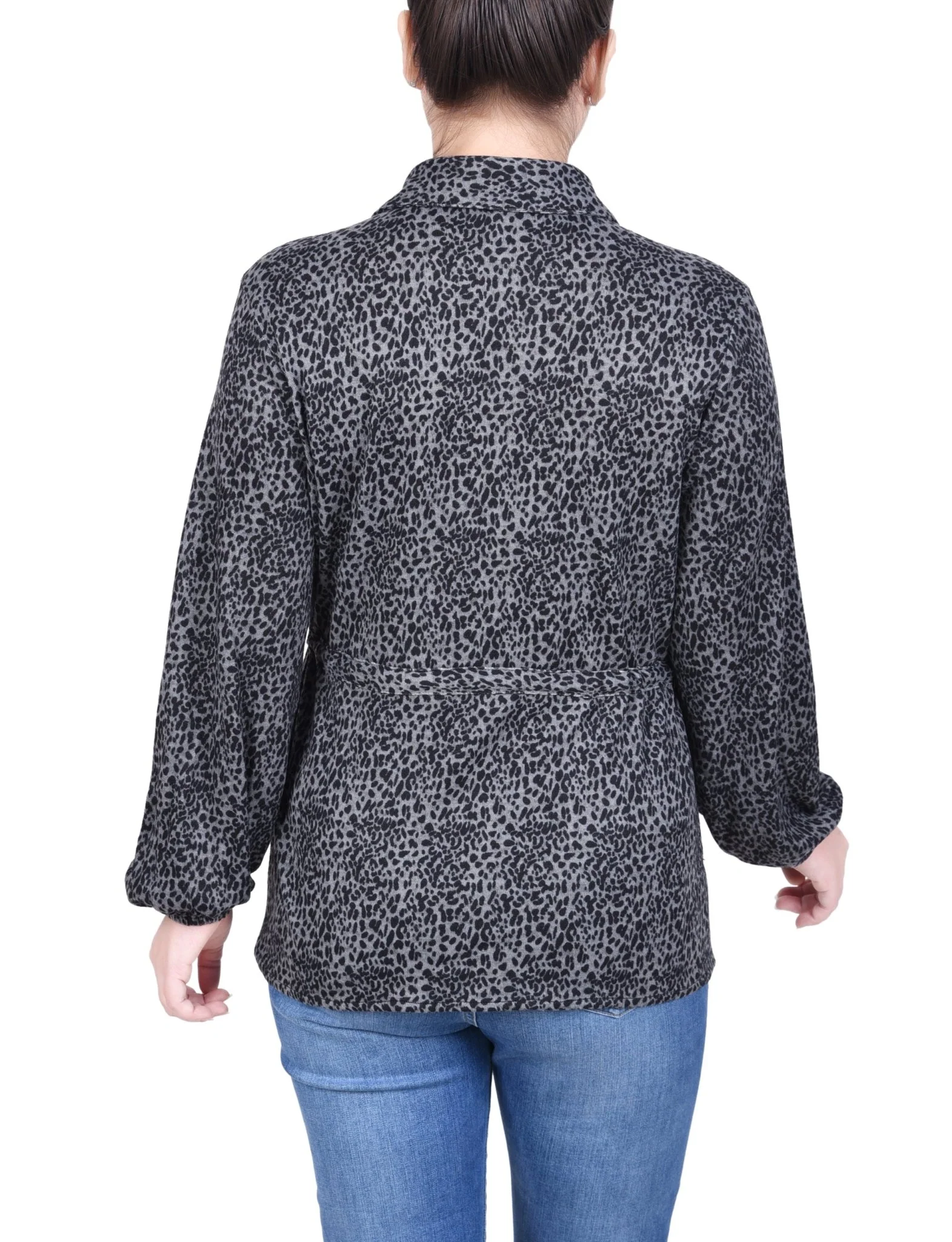 Long Dolman Sleeve Drawstring-Waist Tunic Top - Petite - Image 16