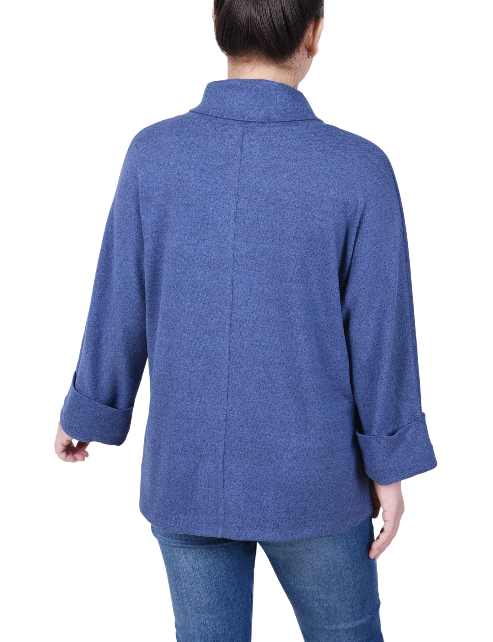 Long Sleeve Shawl Collar Top With Pockets - Petite - Image 4