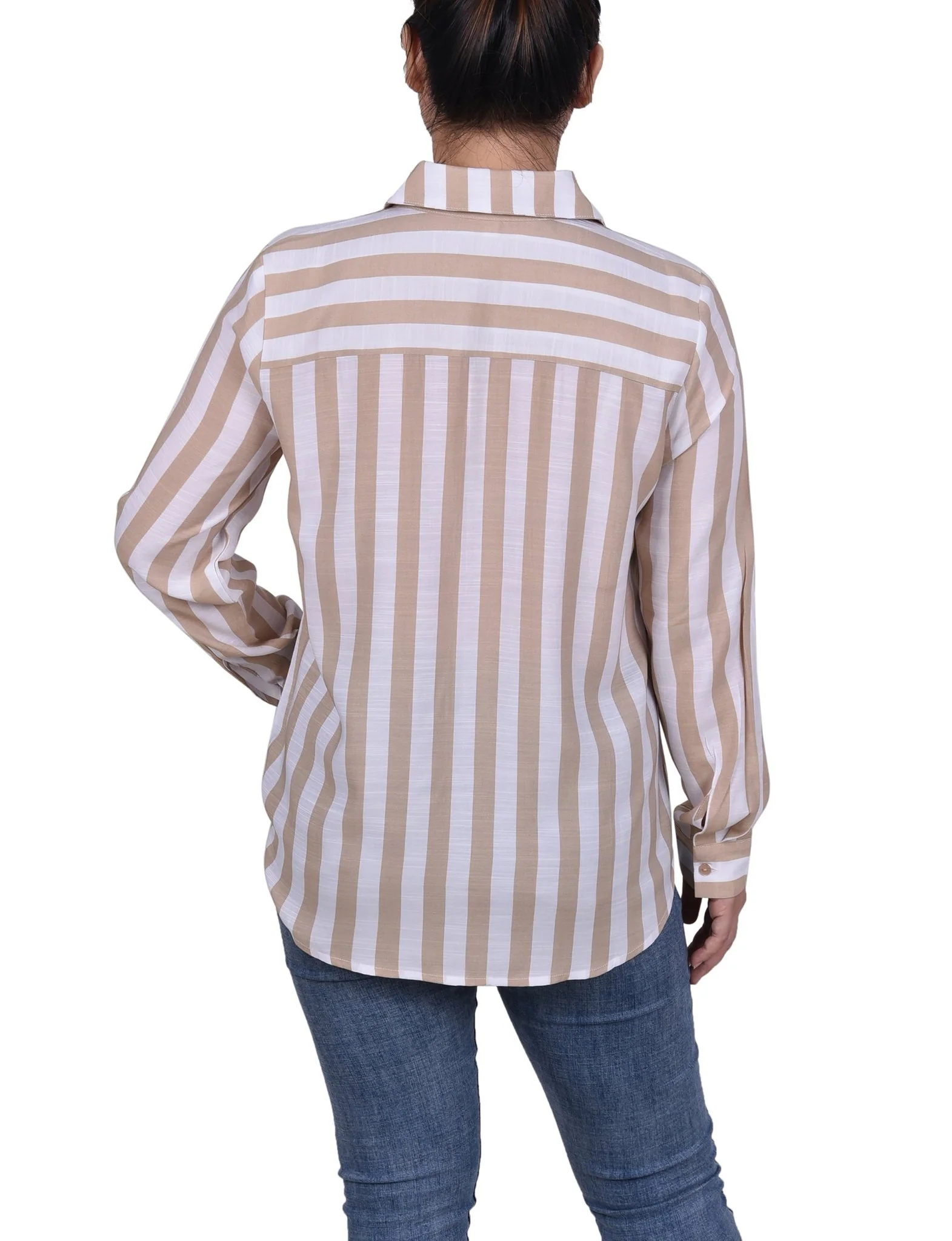 Long Sleeve Striped Blouse - Petite - Image 3