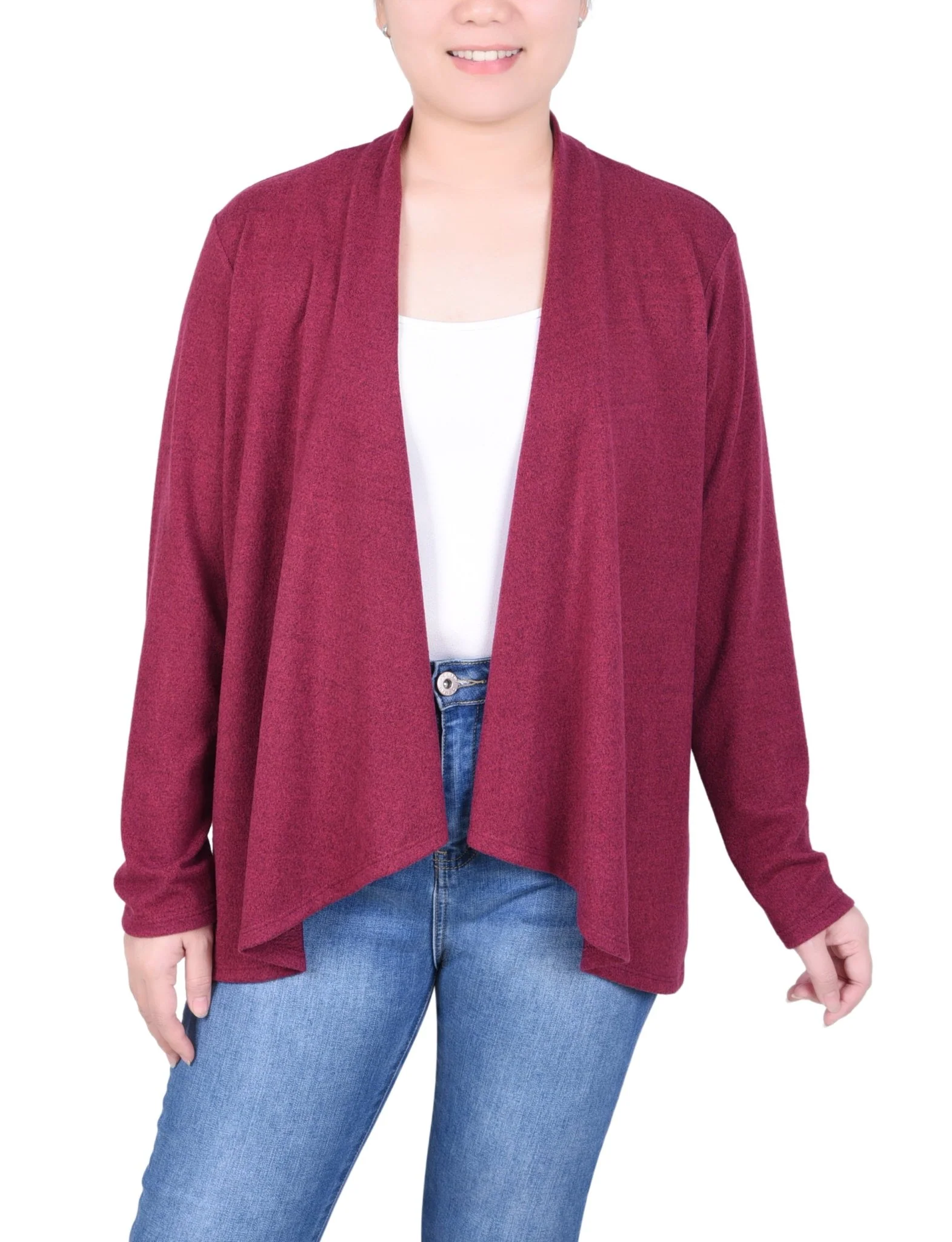 Long Sleeve Swing Cardigan - Petite - Image 5