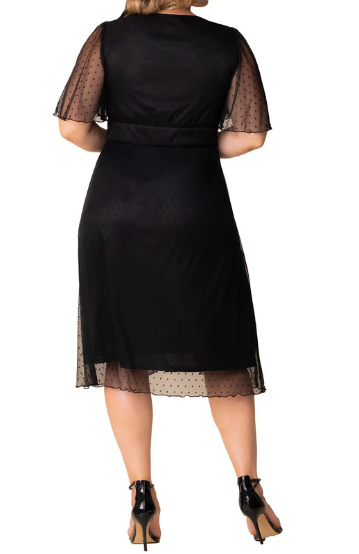 Margot Mesh Cocktail Dress, Black  - Plus - Image 2