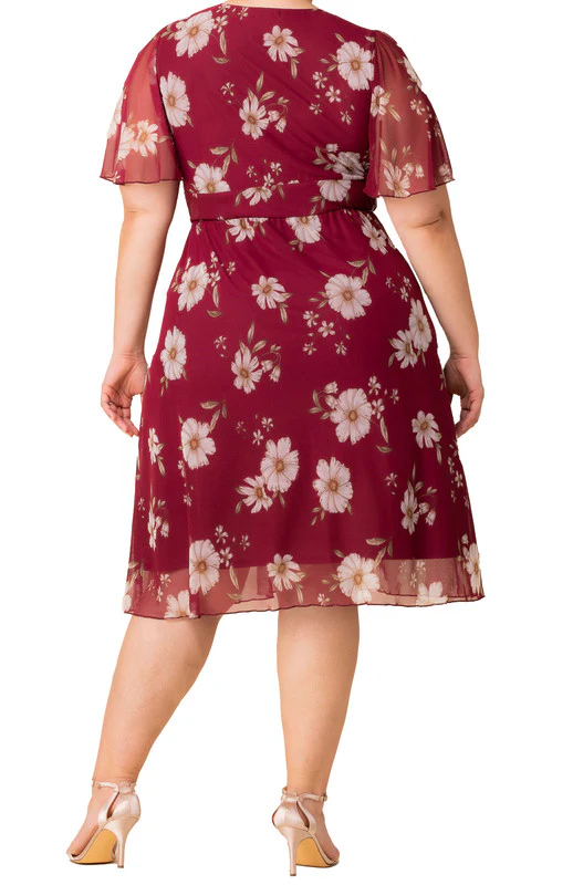 Margot Mesh Cocktail Dress, Floral  - Plus - Image 2