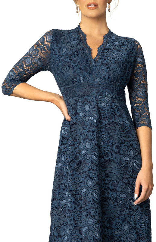 Maria Lace Evening Gown - Nocturnal Navy - Image 3
