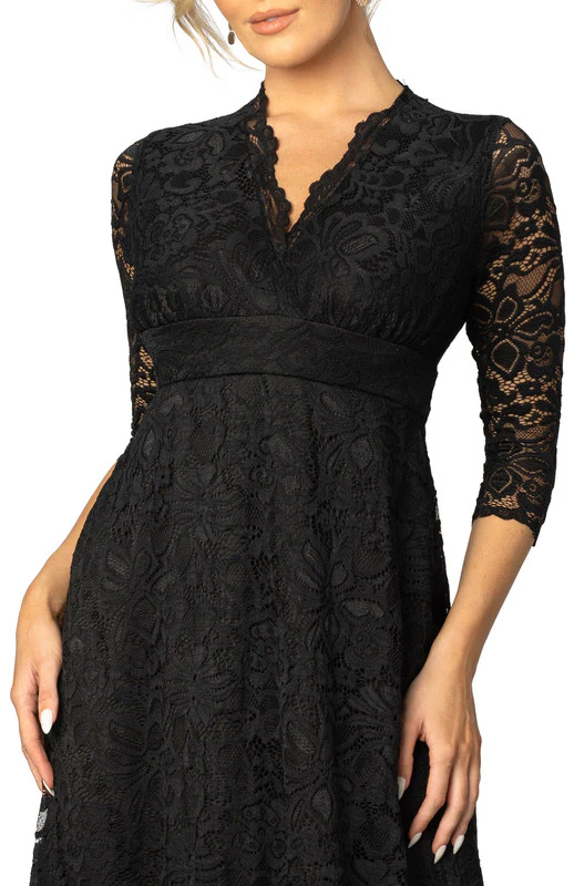Maria Lace Evening Gown - Onyx - Image 3