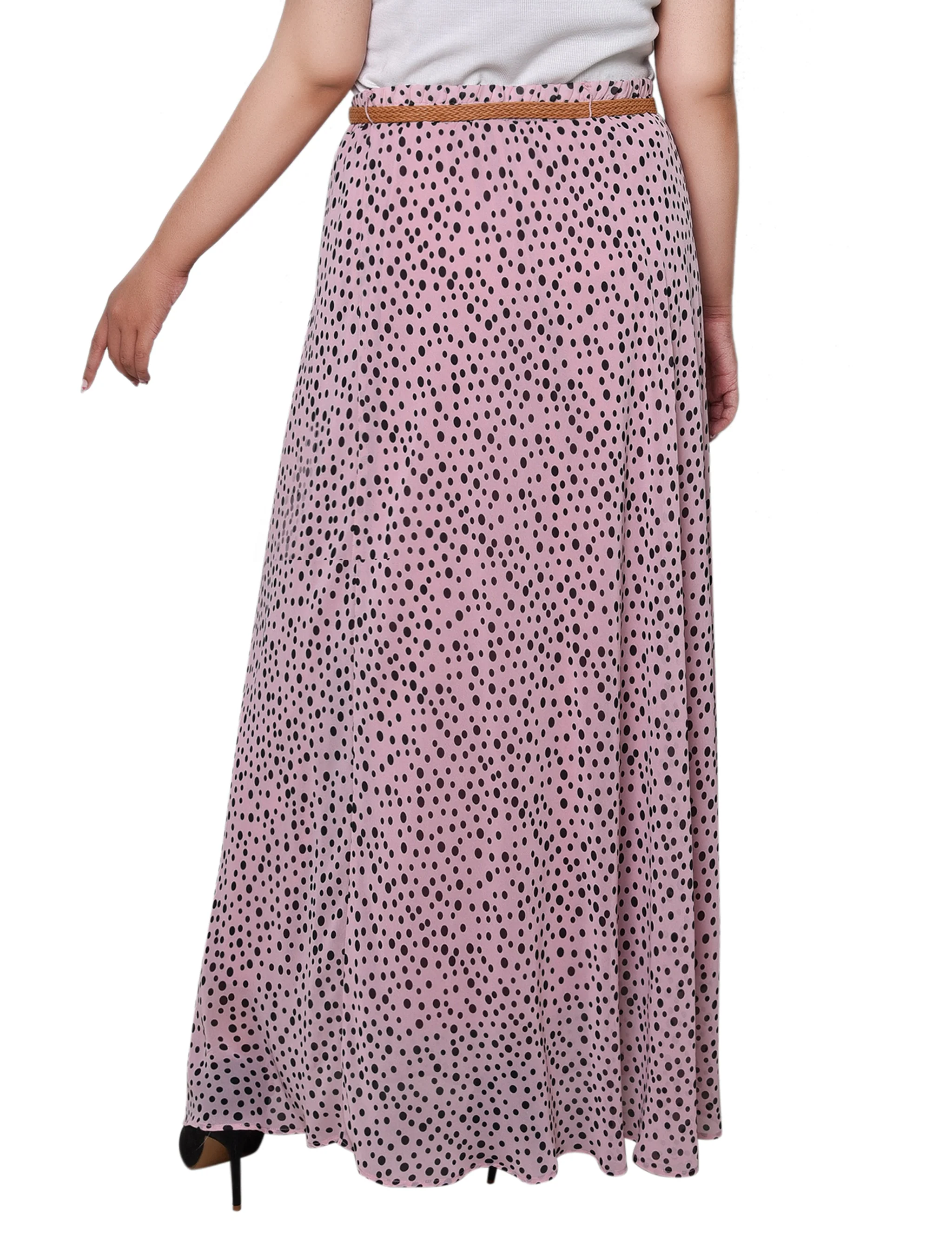 Mellow Rose Icemoon Chiffon Maxi Skirt - Plus - Image 4