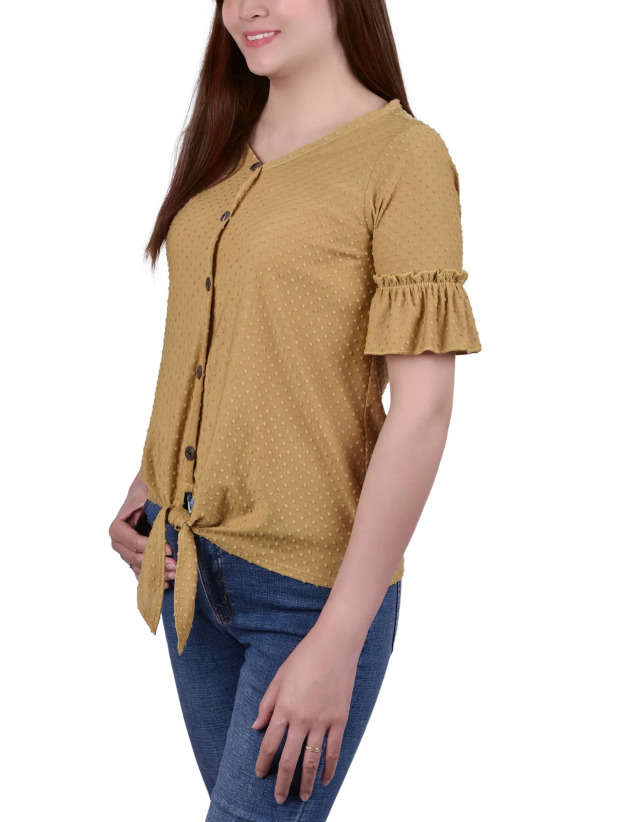 Mustard Bell Sleeve Top - Image 2