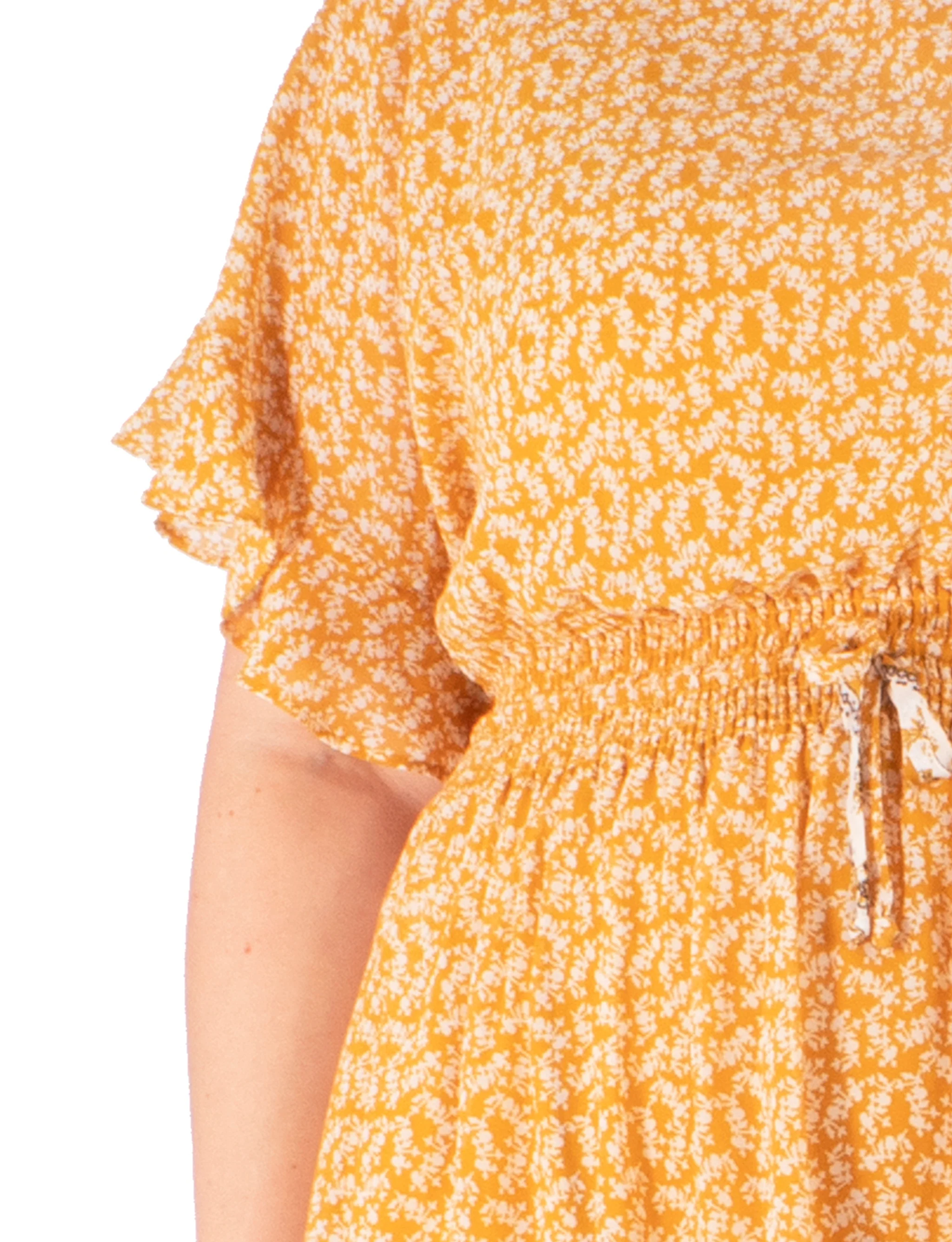 Mustard Petal Border Print Dress - Plus - Image 4