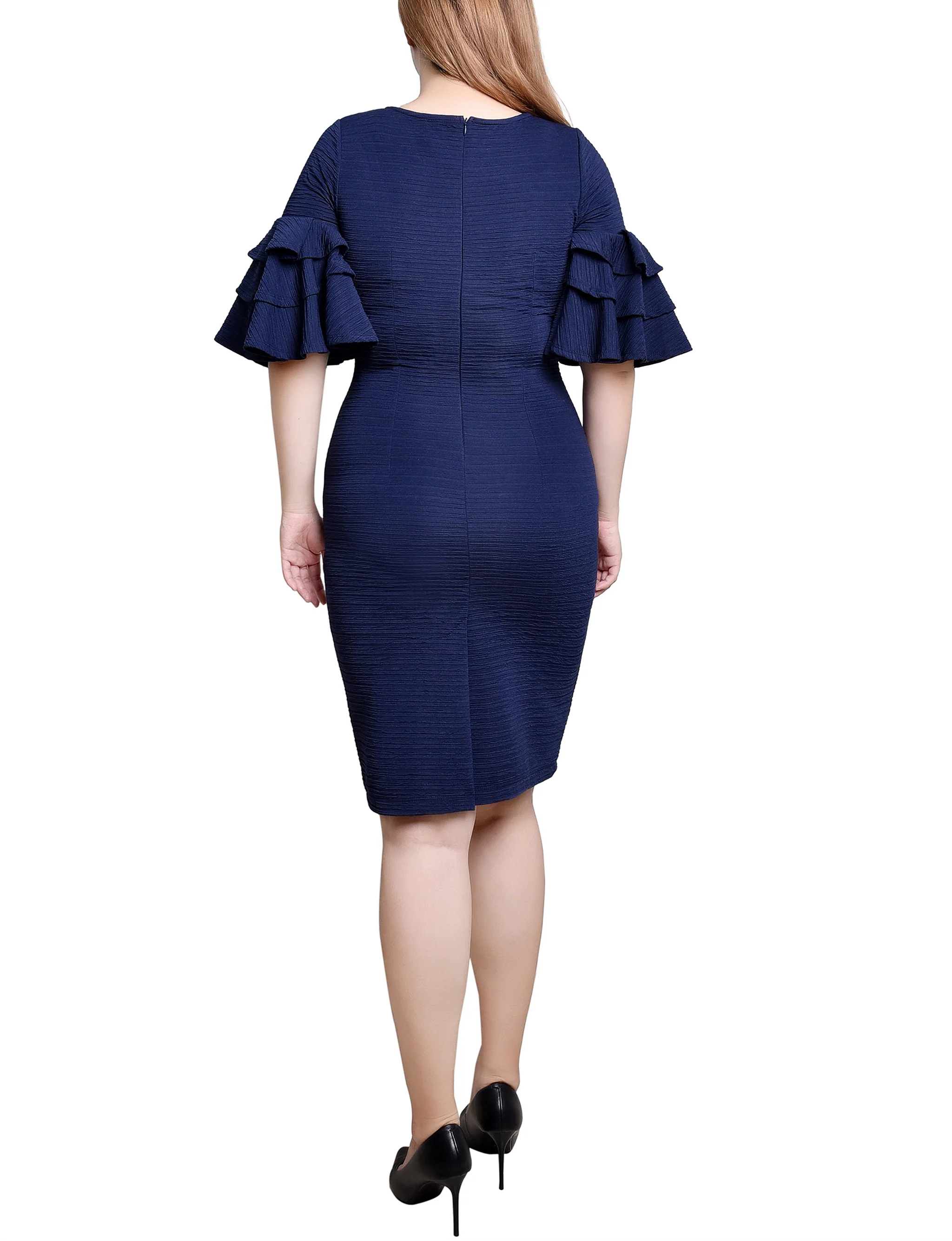 Navy Bolero Sleeve Body Con Dress - Image 3