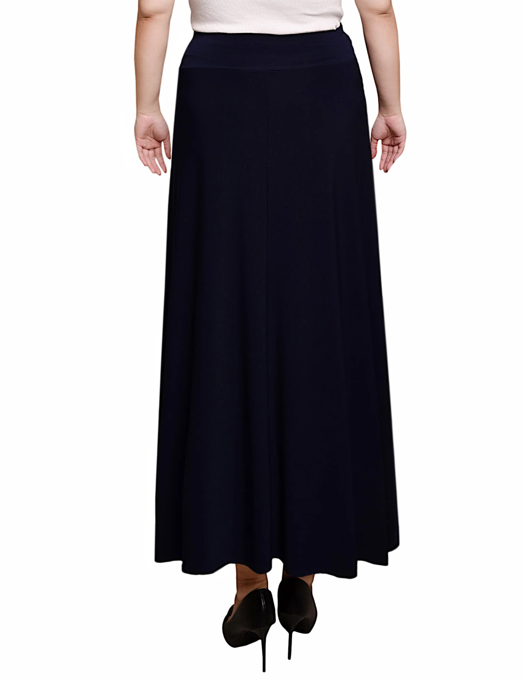 Navy Wide Yoked Maxi Skirt - Petite - Image 4