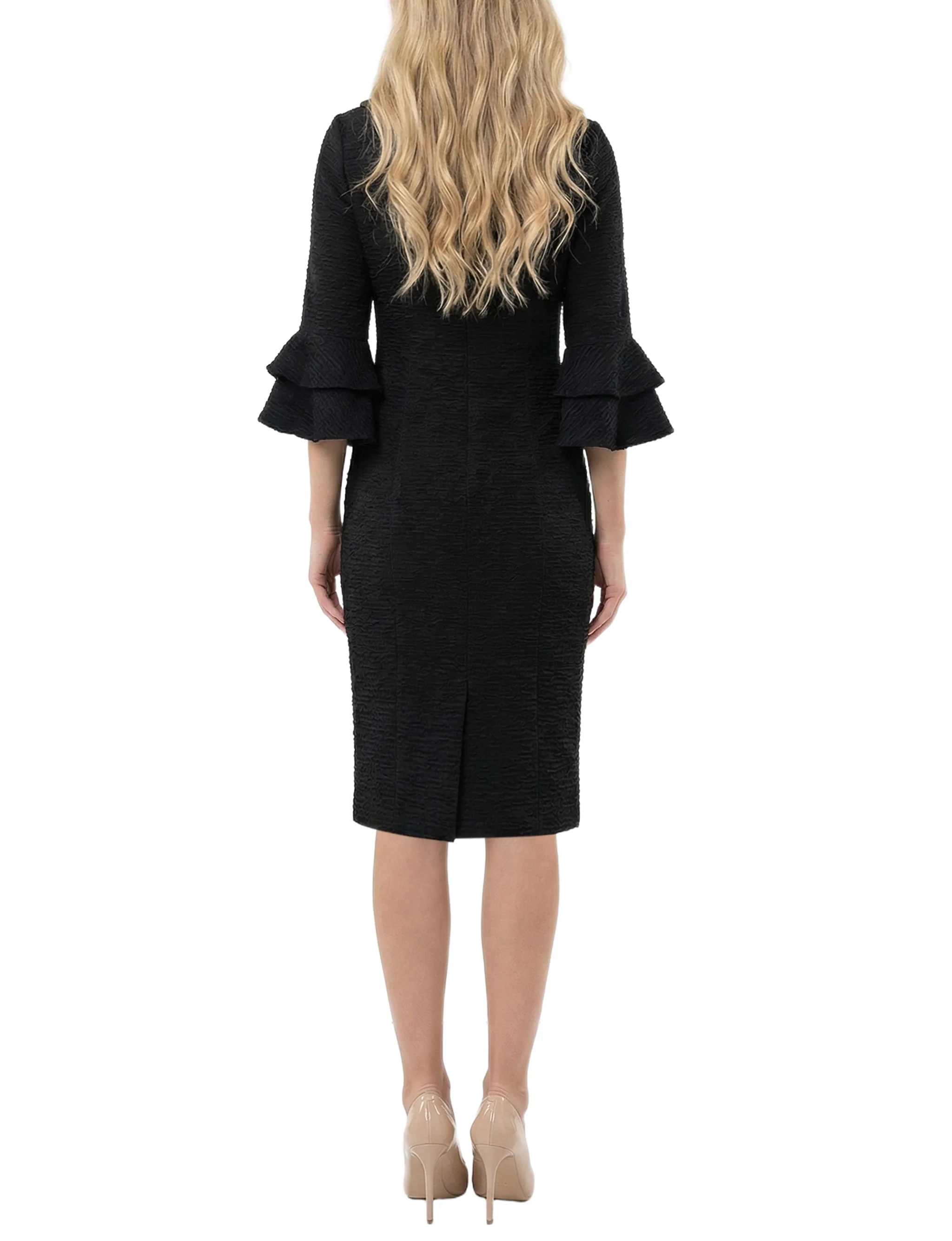 NY Collection 3/4 Sleeve Shawl Collar Dress - Image 4