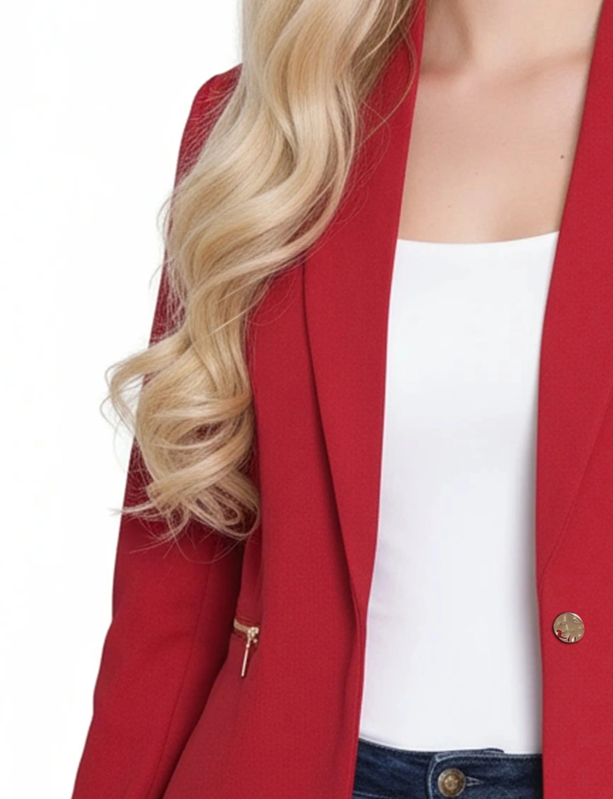 NY Collection Cropped Long Sleeve Crepe Jacket - Image 6