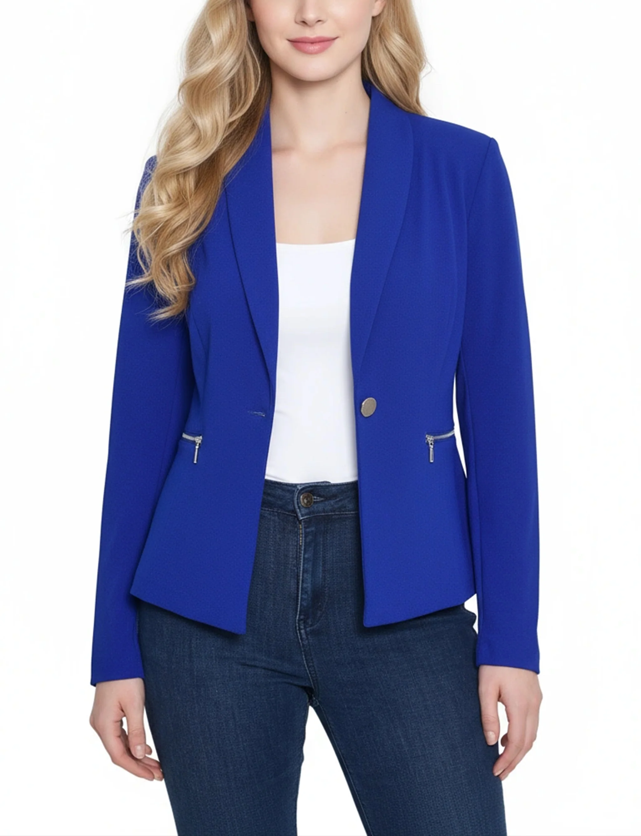 NY Collection Cropped Long Sleeve Crepe Jacket - Image 9