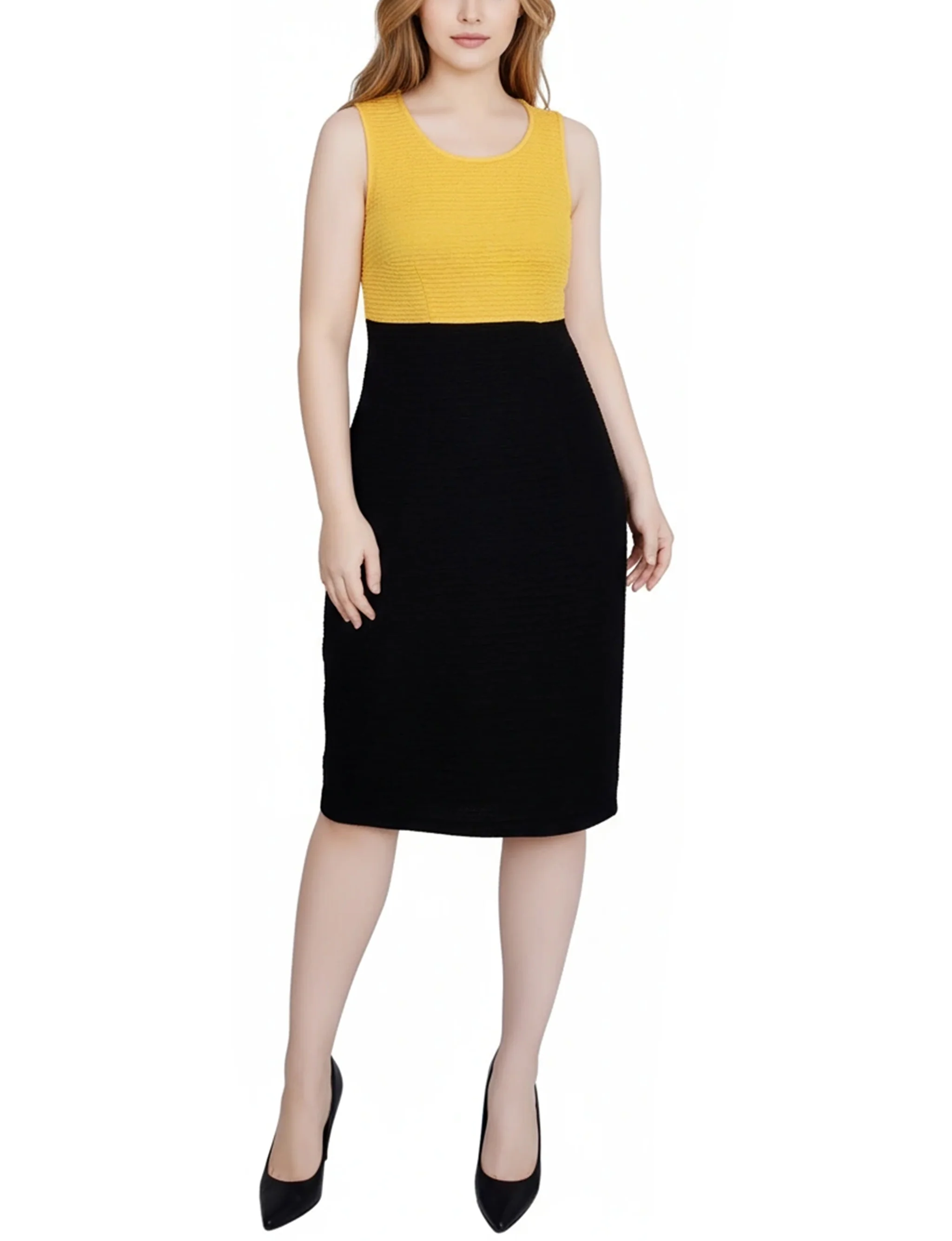 NY Collection Lace-Detail 2 Piece Textured Knit Dress Set - Image 11