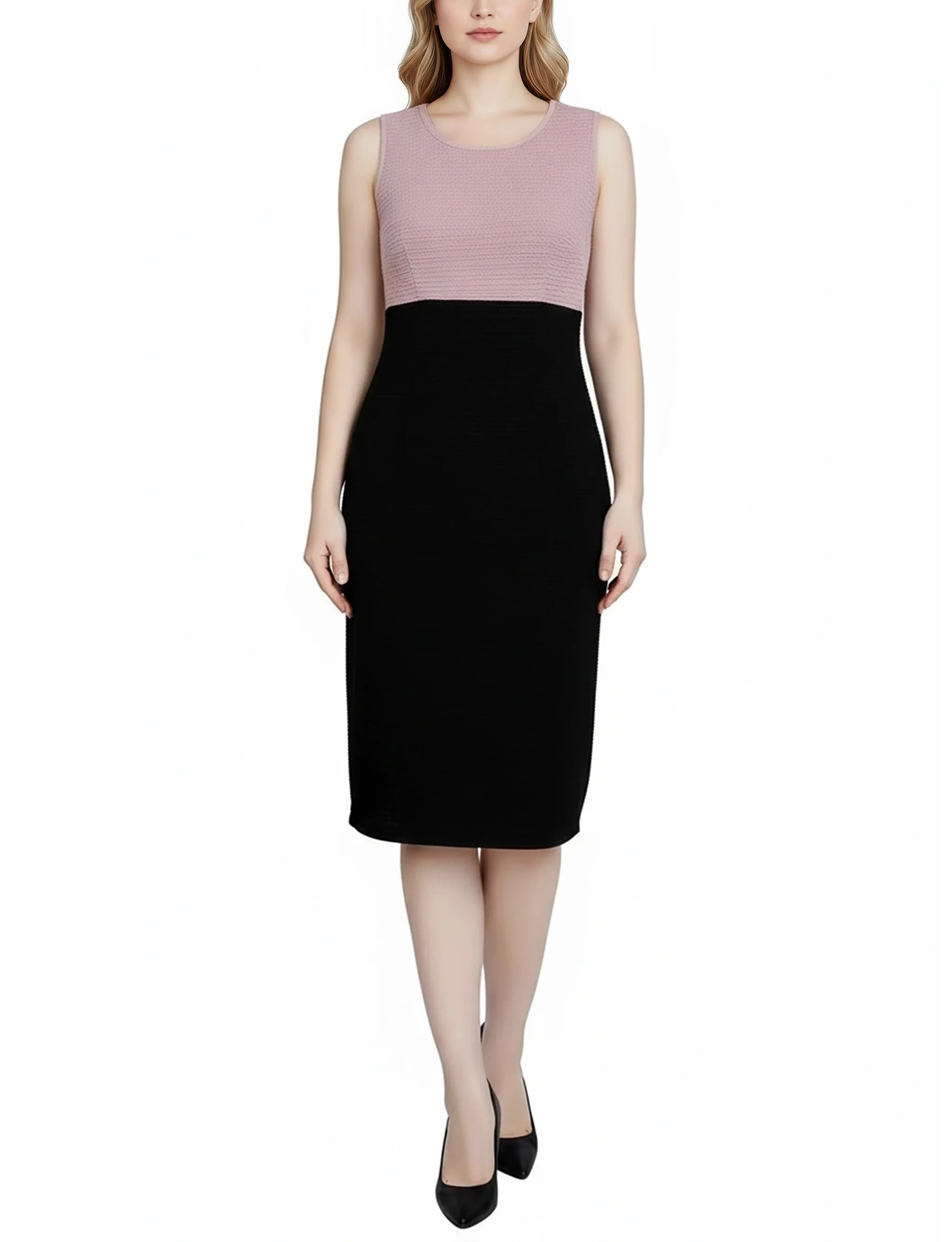 NY Collection Lace-Detail 2 Piece Textured Knit Dress Set - Image 5