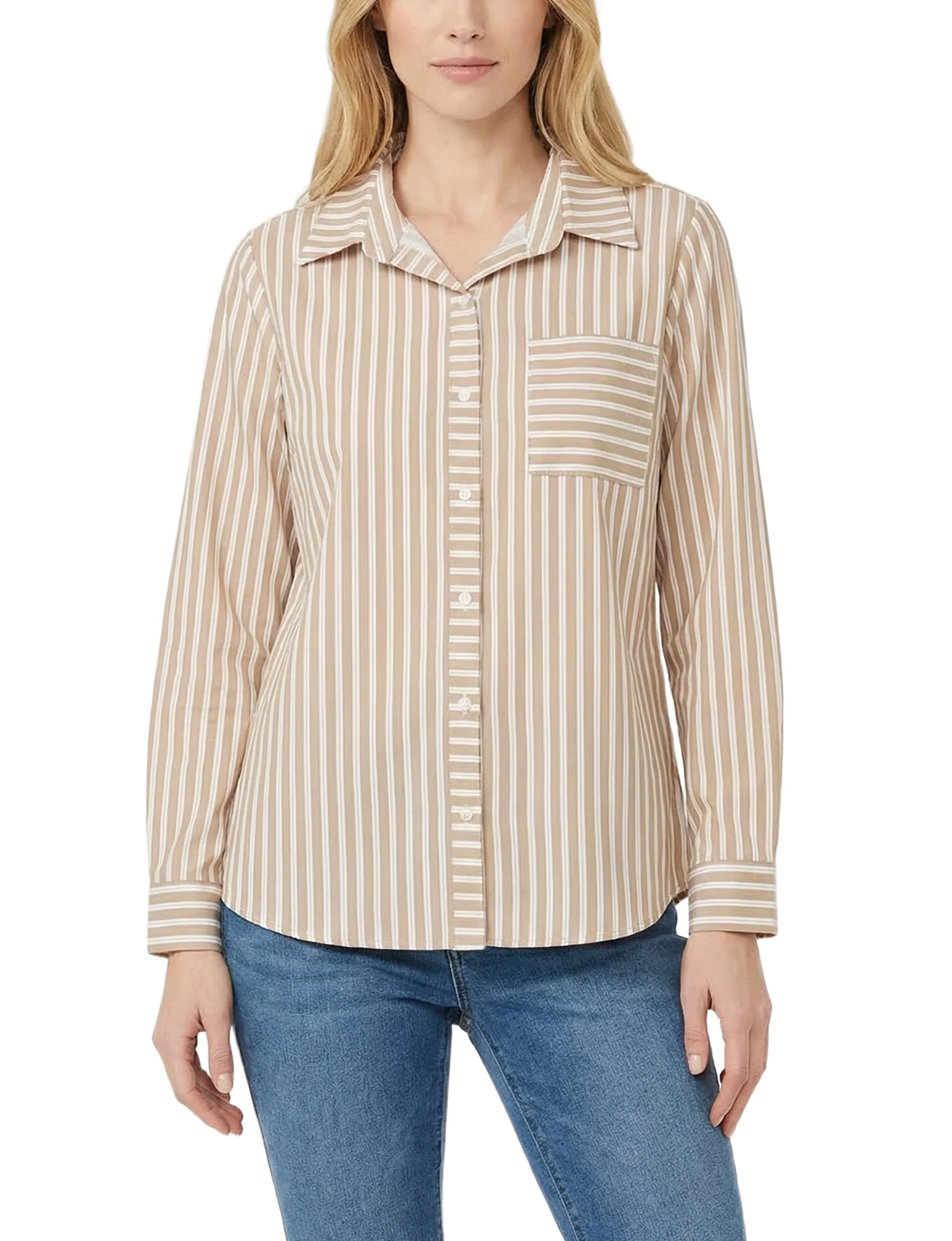 NY Collection Long Sleeve Blouse With Chest Pocket - Image 17