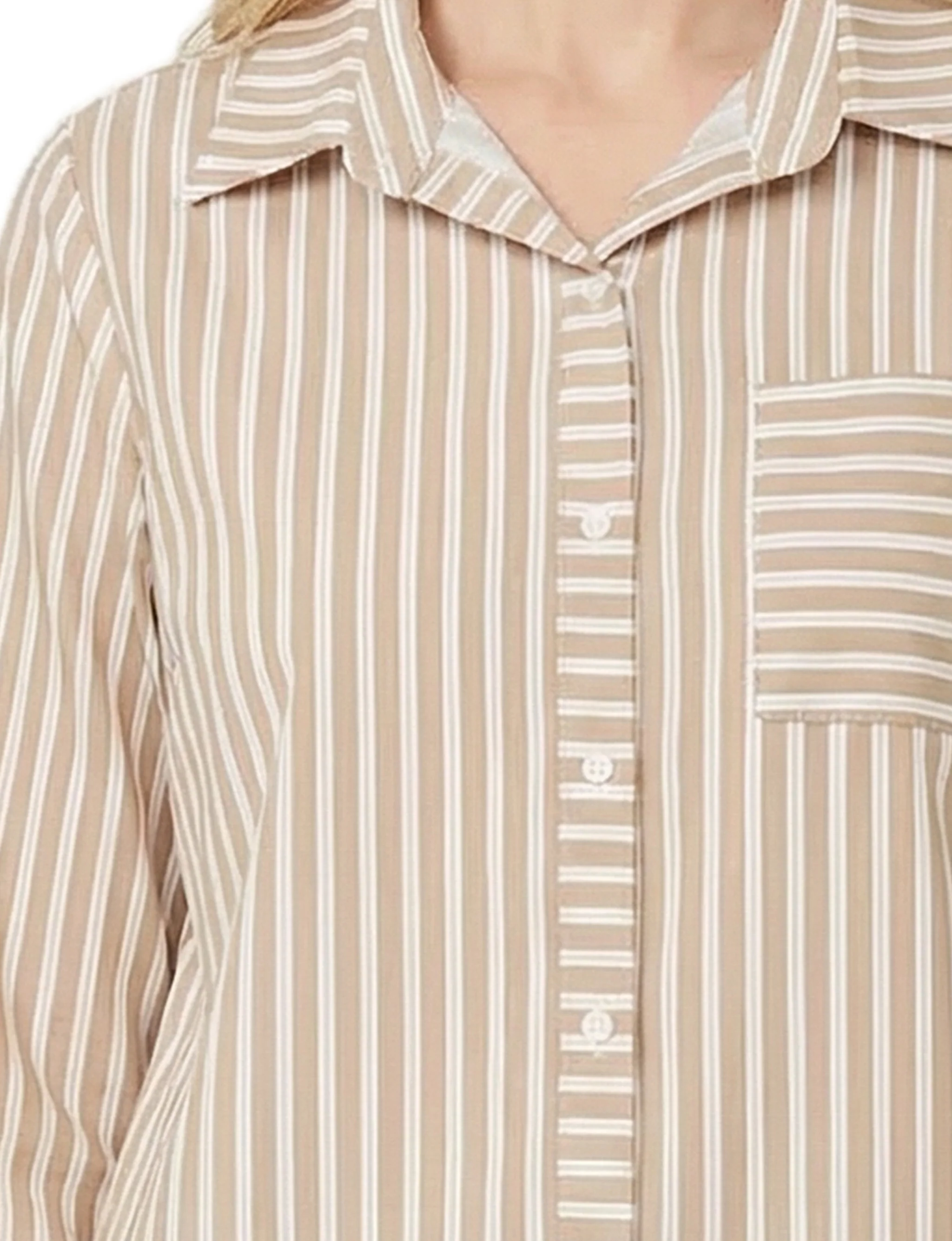 NY Collection Long Sleeve Blouse With Chest Pocket - Image 18