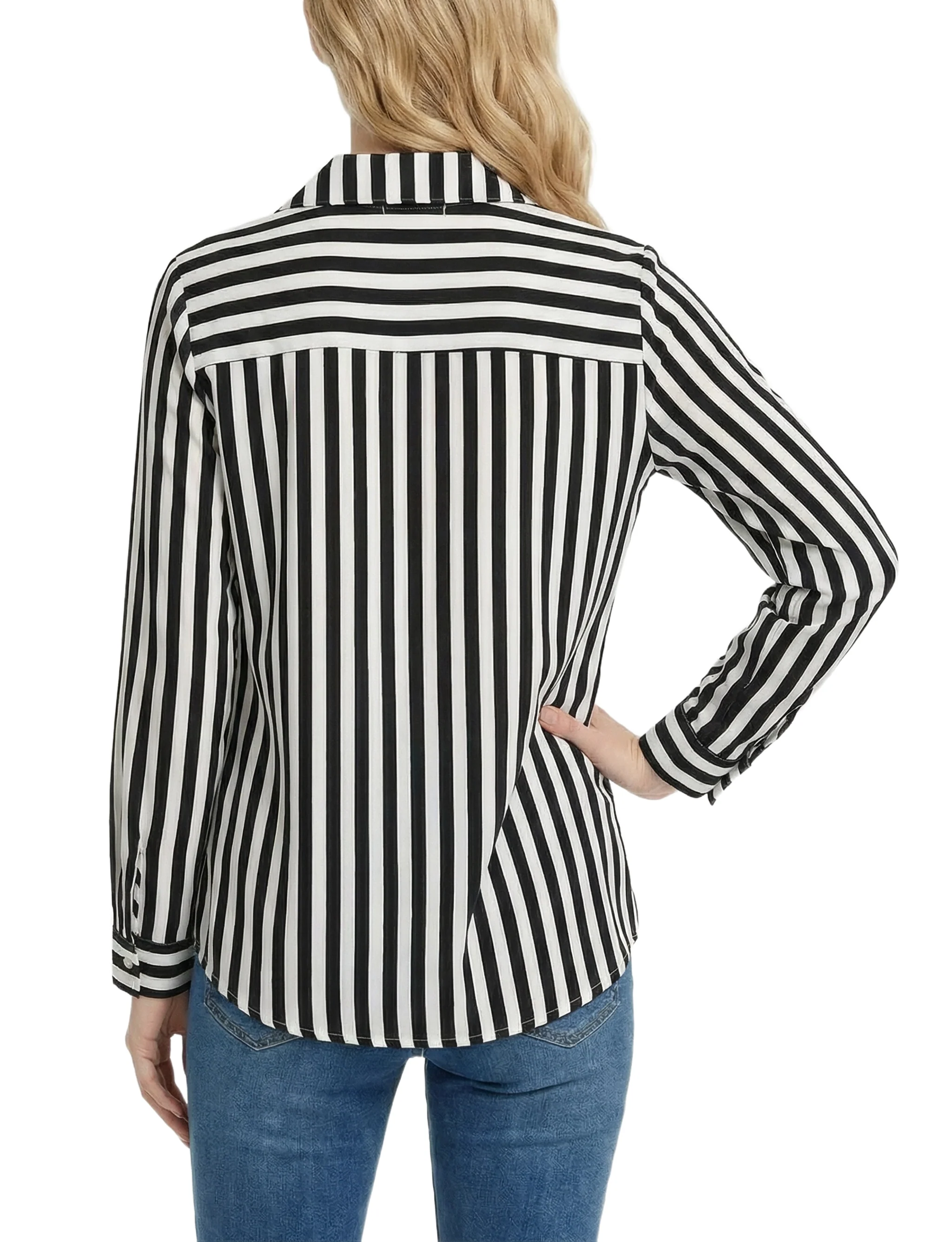 NY Collection Long Sleeve Blouse With Chest Pocket - Image 8