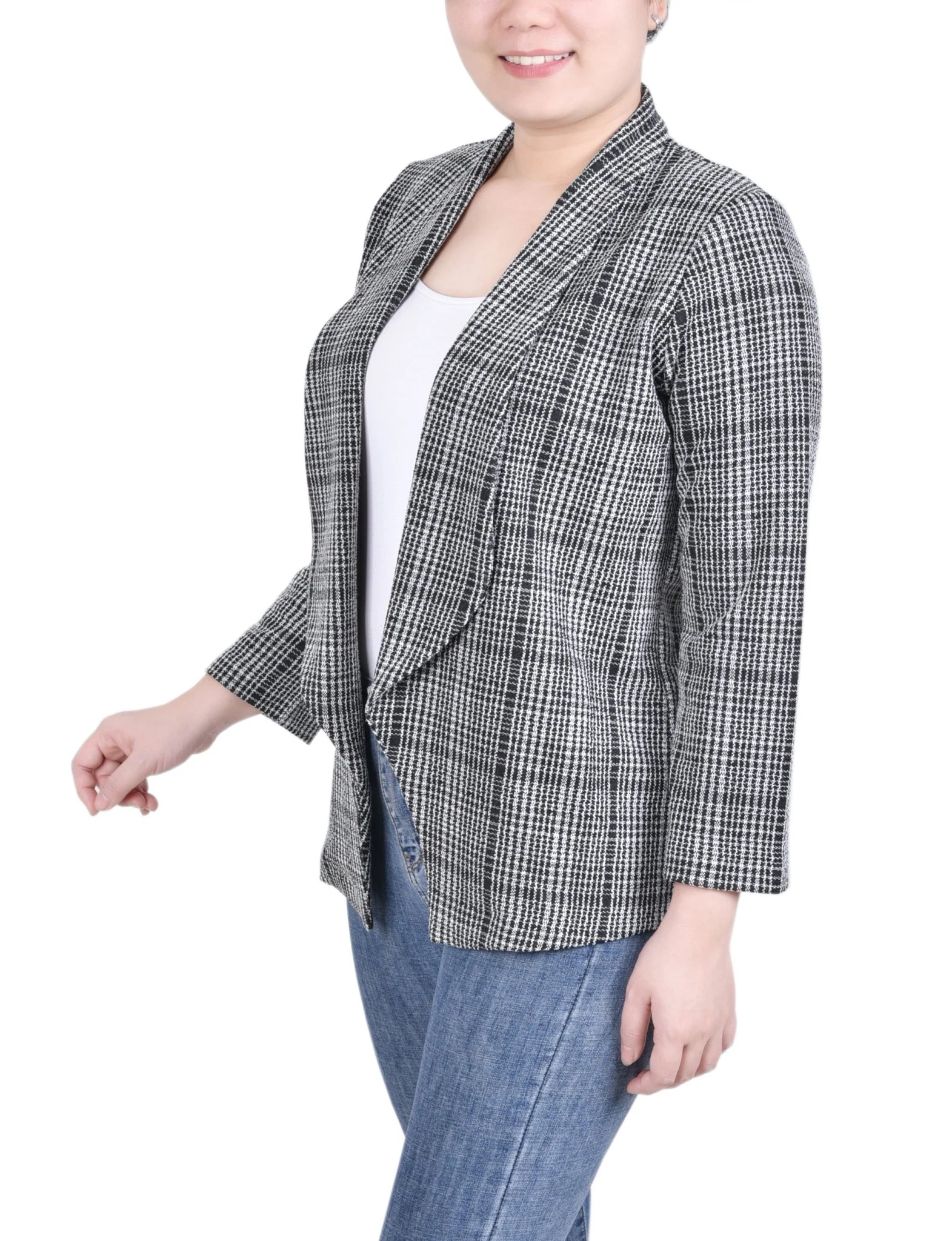 Long Sleeve Ponte Jacket - Petite - Image 6