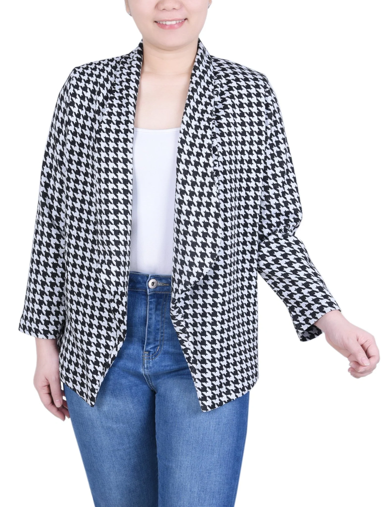 Long Sleeve Ponte Jacket - Petite - Image 9