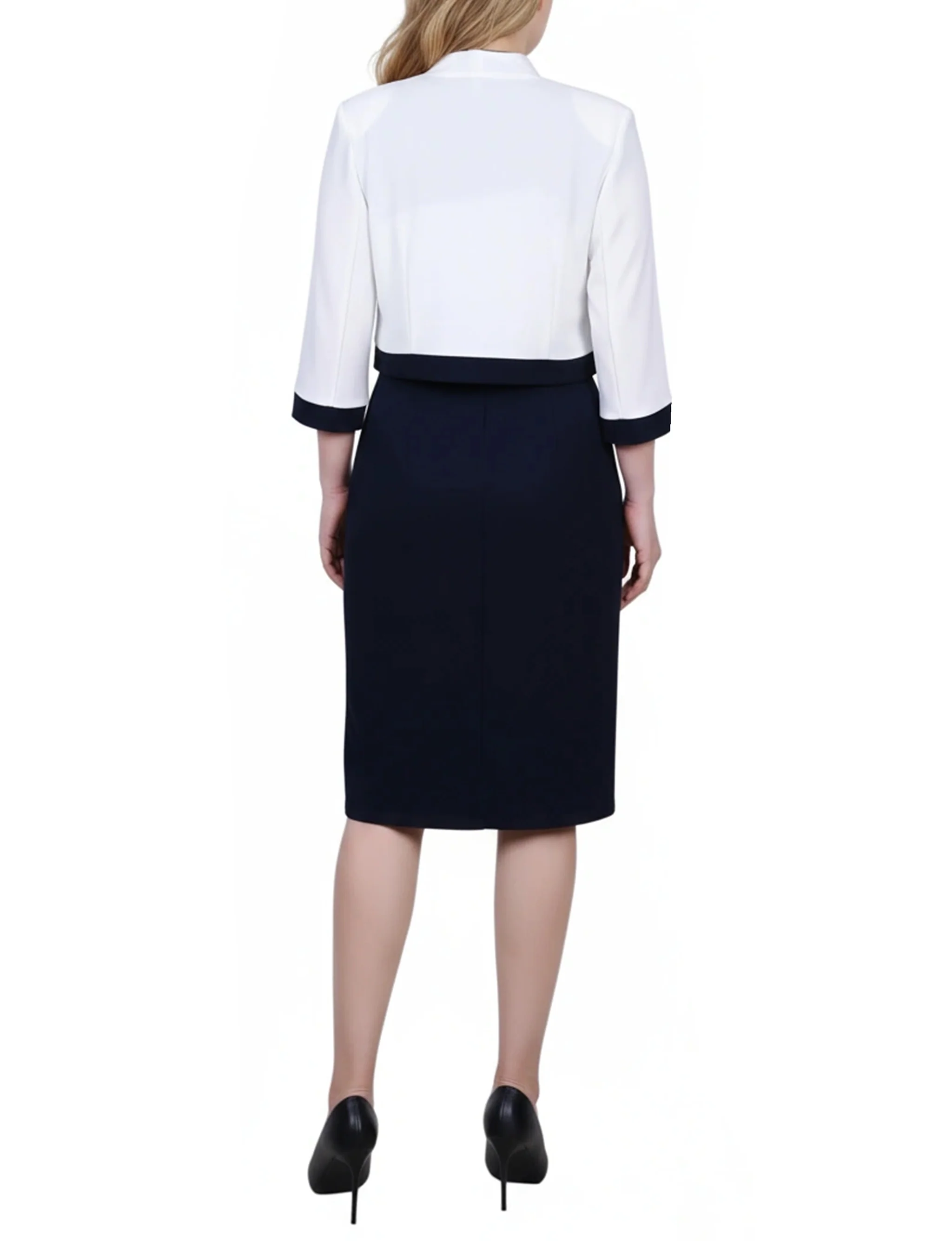 NY Collection Petite 3/4 Sleeve 2 Piece Colorblocked Dress Set - Image 14