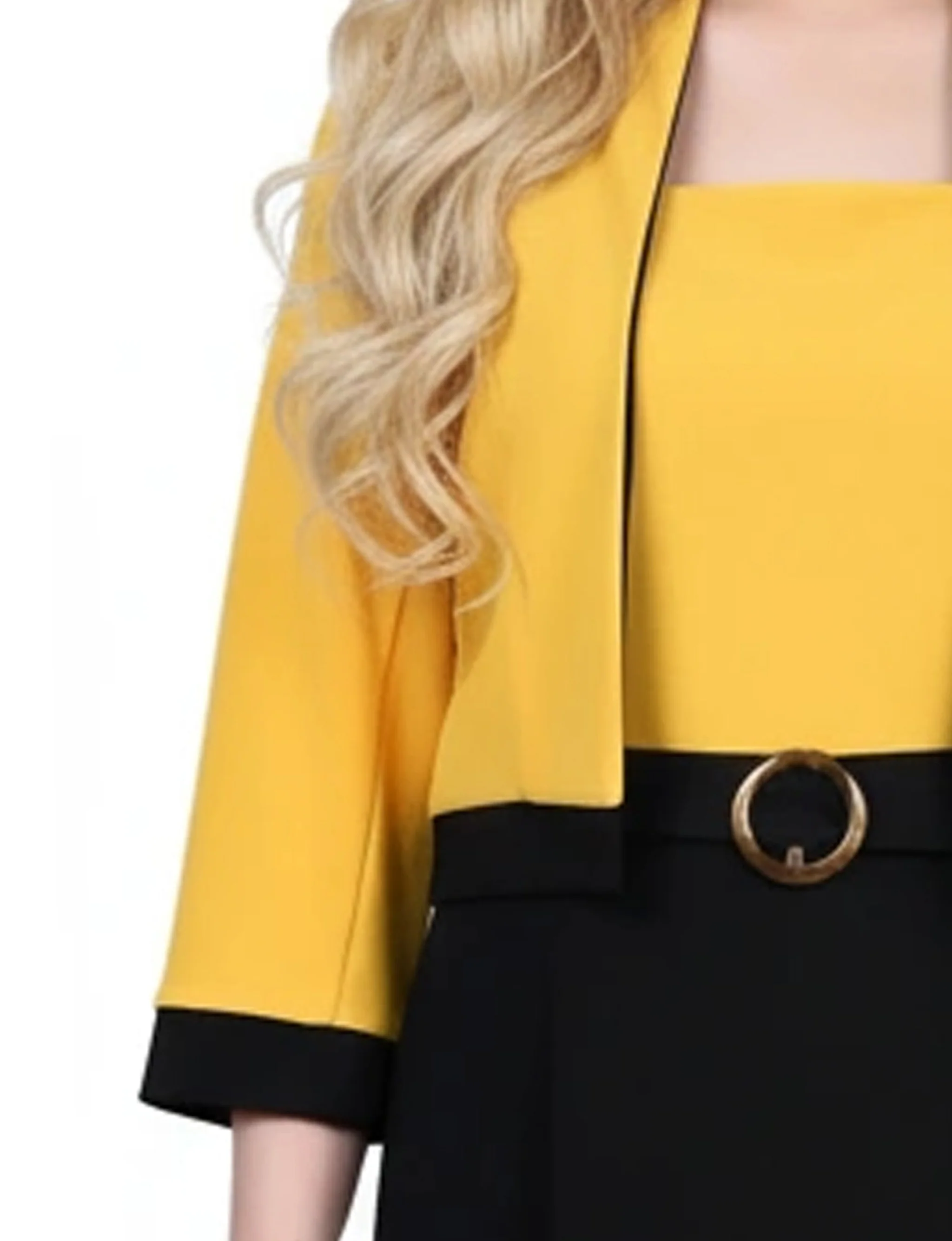 NY Collection Petite 3/4 Sleeve 2 Piece Colorblocked Dress Set - Image 2