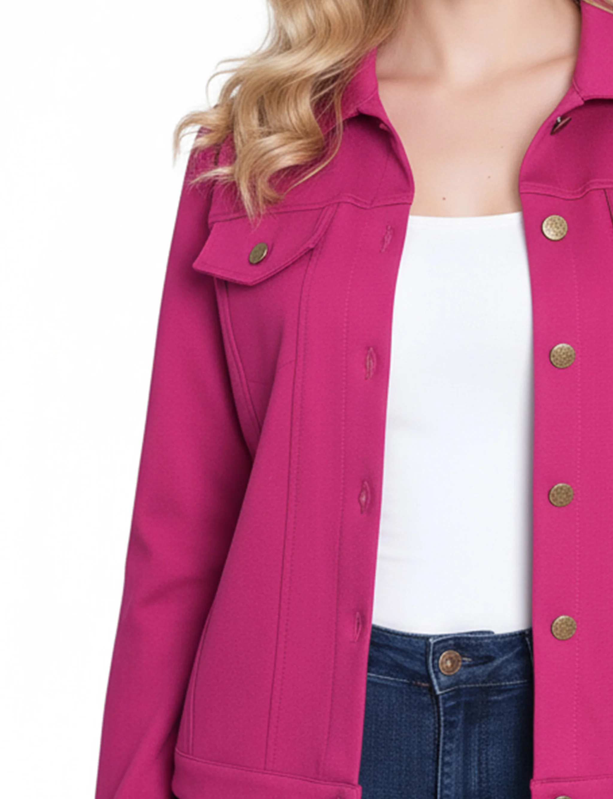 NY Collection Petite Long Sleeve Ponte Cropped Jacket - Image 10