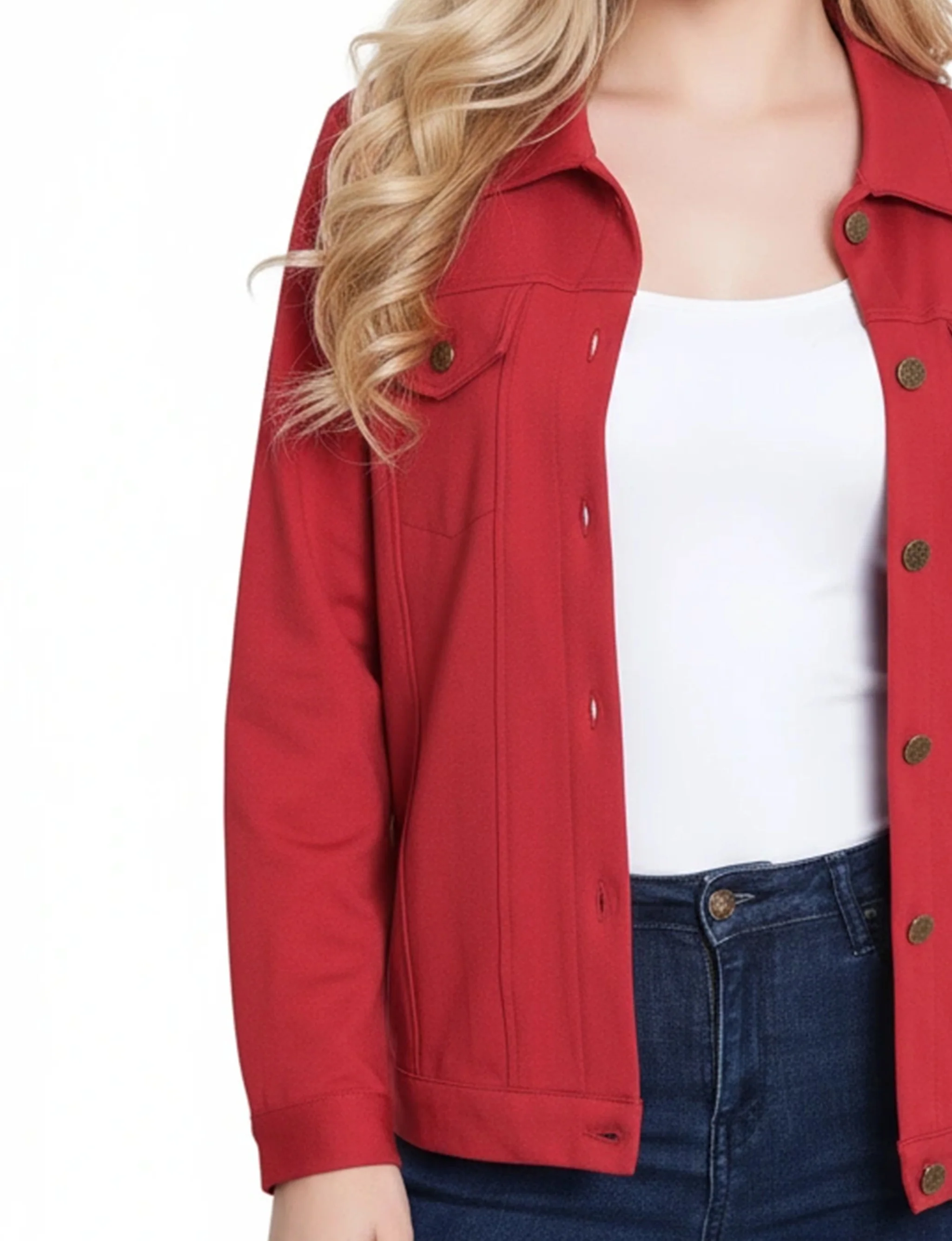 NY Collection Petite Long Sleeve Ponte Cropped Jacket - Image 18