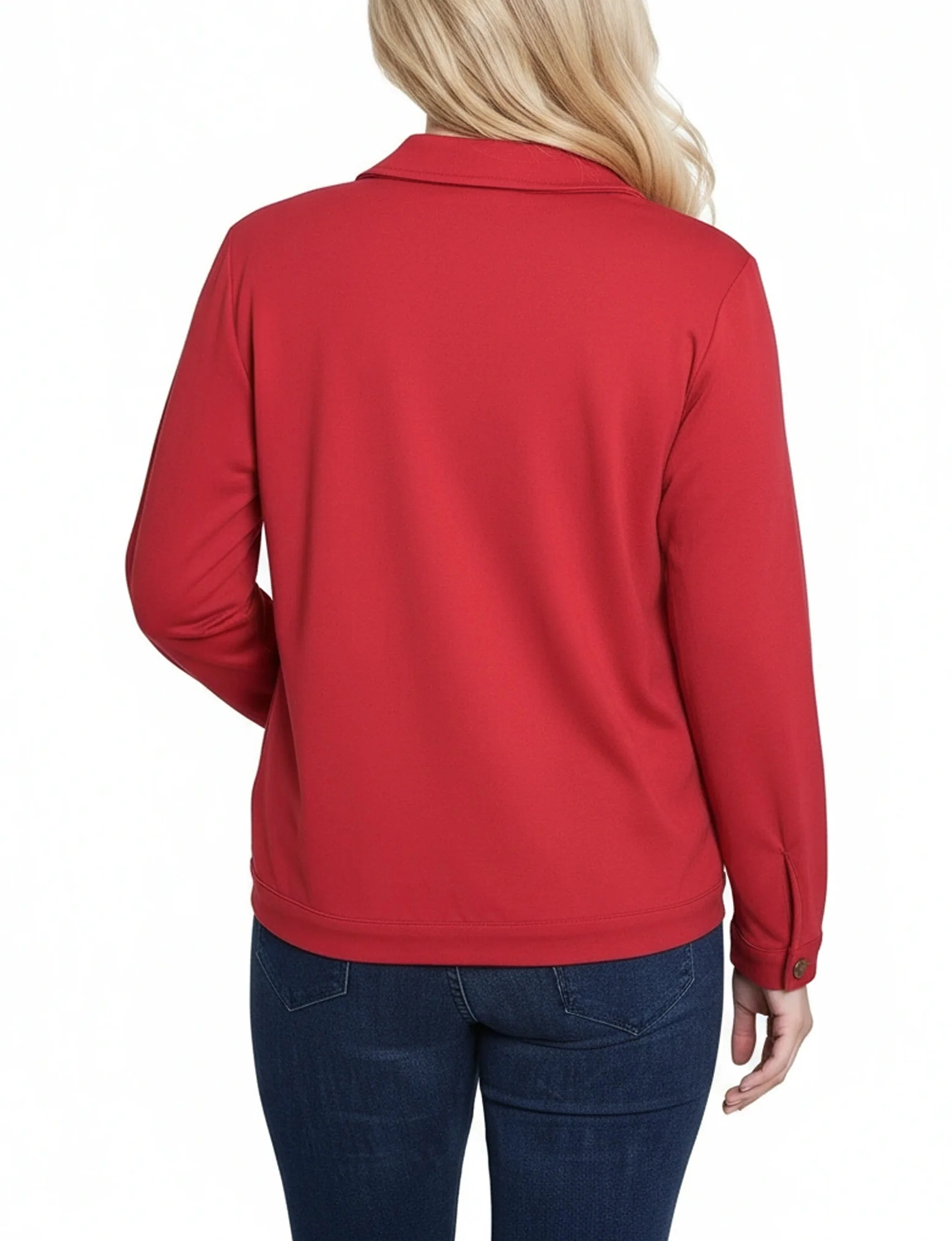 NY Collection Petite Long Sleeve Ponte Cropped Jacket - Image 20