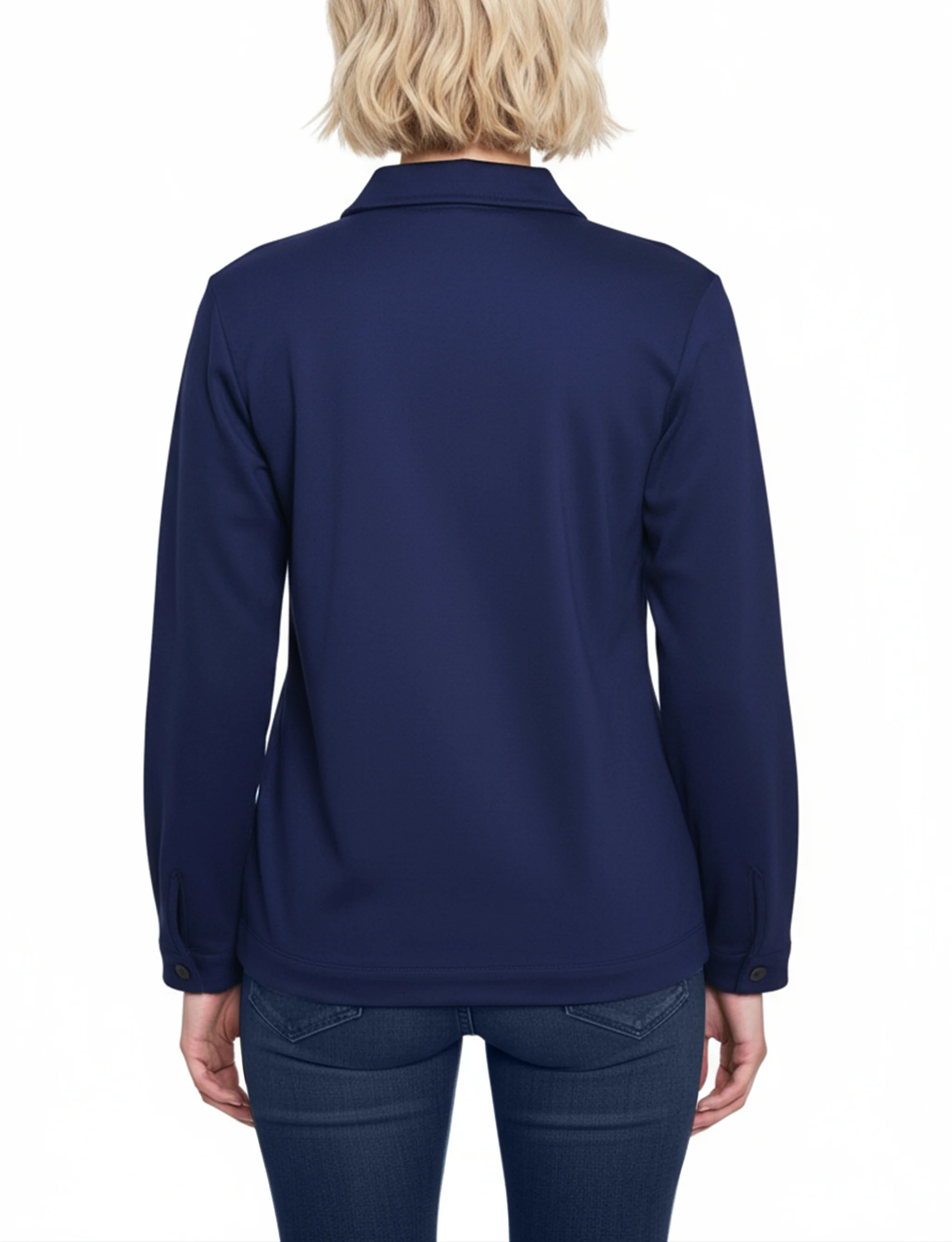NY Collection Petite Long Sleeve Ponte Cropped Jacket - Image 8