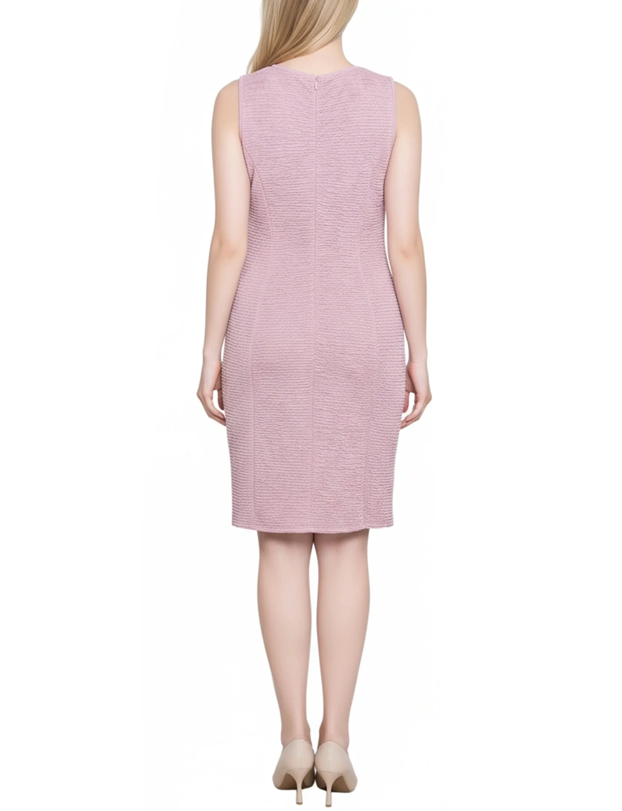 NY Collection Petite Two Piece Novelty Knit and Lace Dress Set - Image 3
