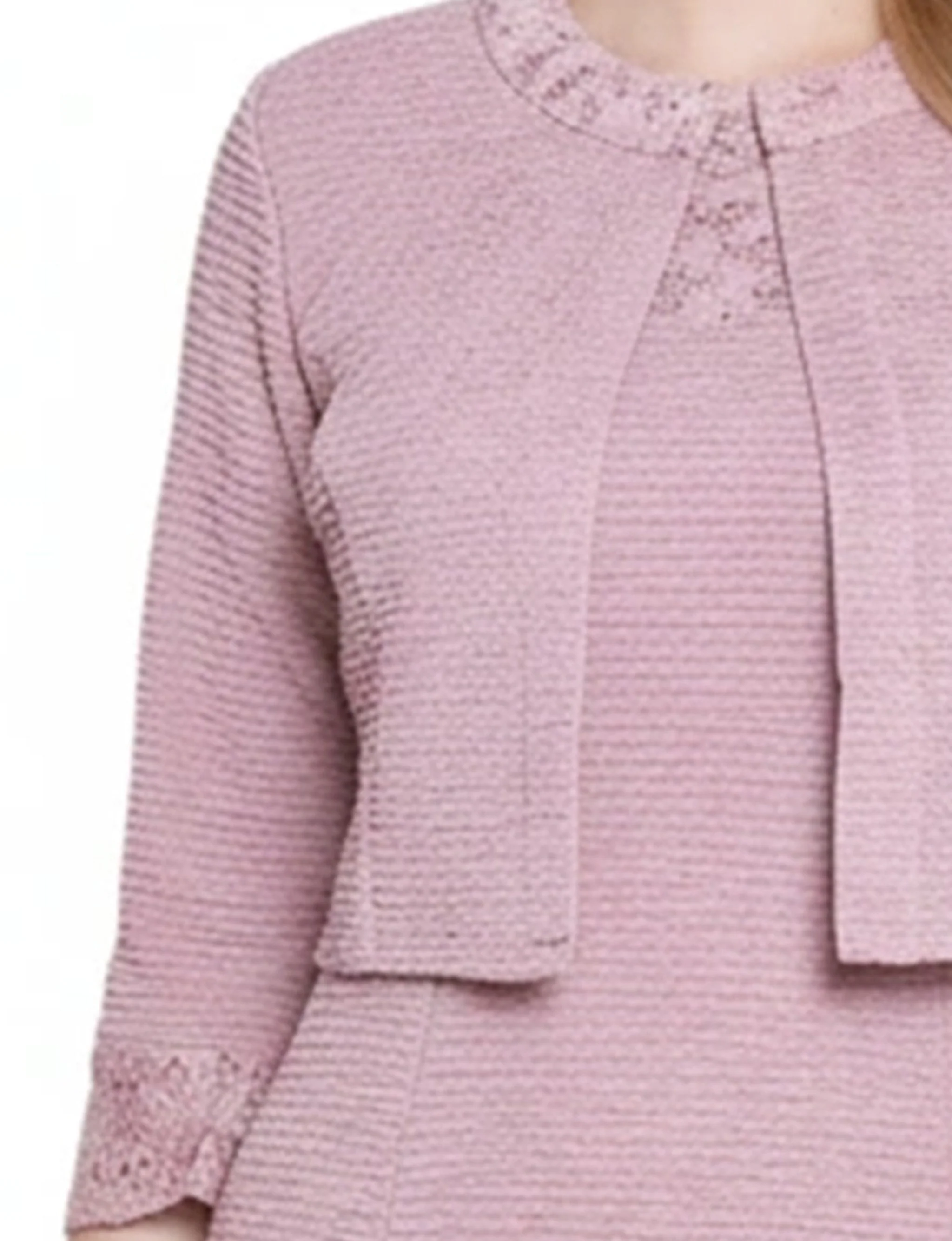 NY Collection Petite Two Piece Novelty Knit and Lace Dress Set - Image 5
