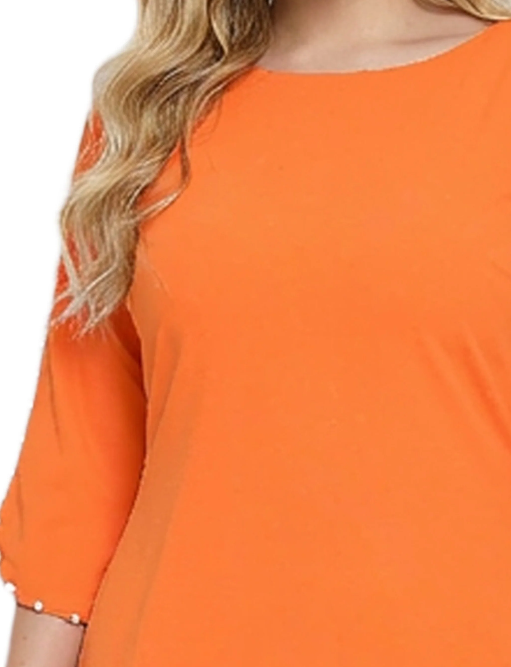 NY Collection Plus Size 3/4 Pearl-Detail Petal Sleeve Dress - Image 10