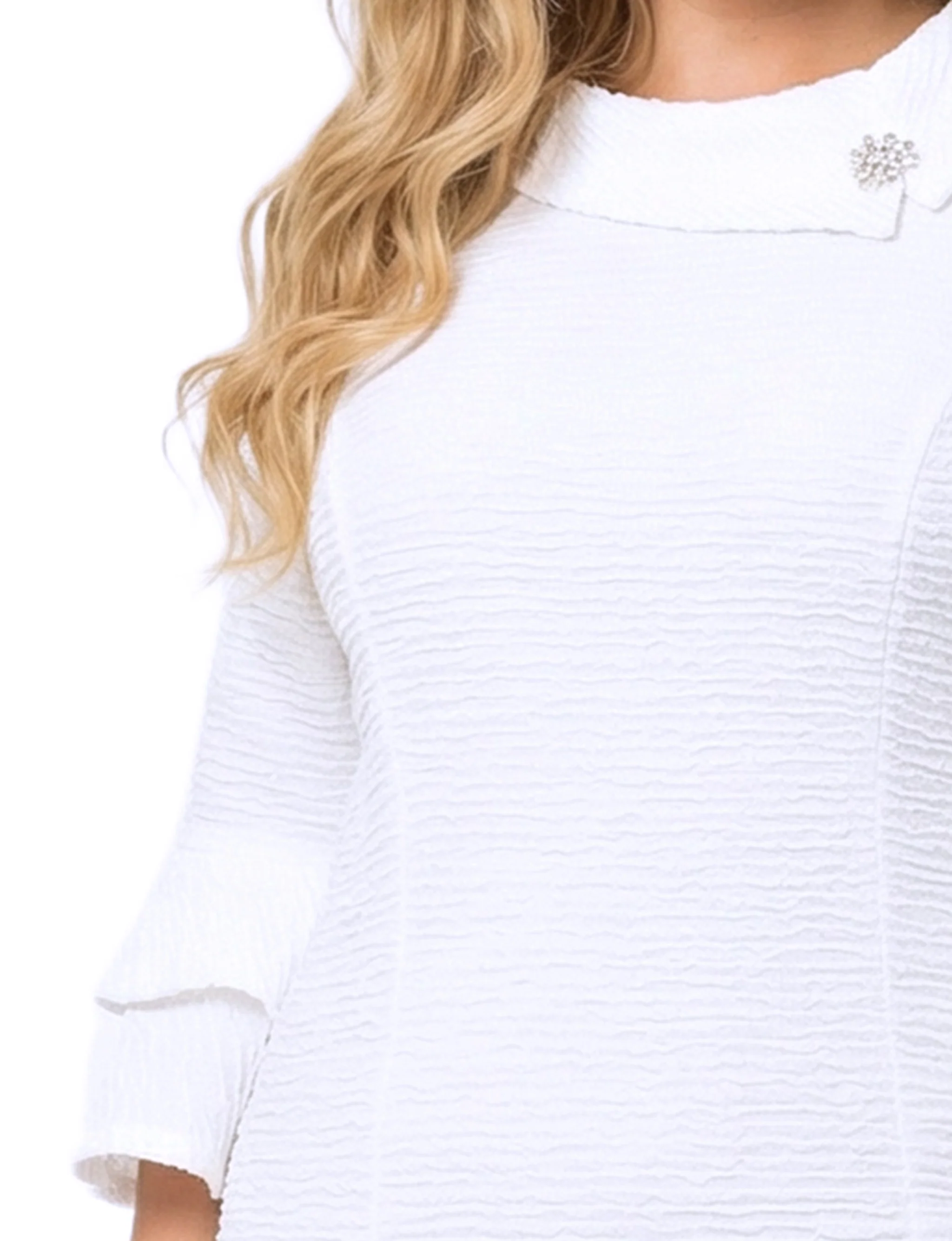 NY Collection Plus Size 3/4 Sleeve Shawl Collar Dress - Image 14