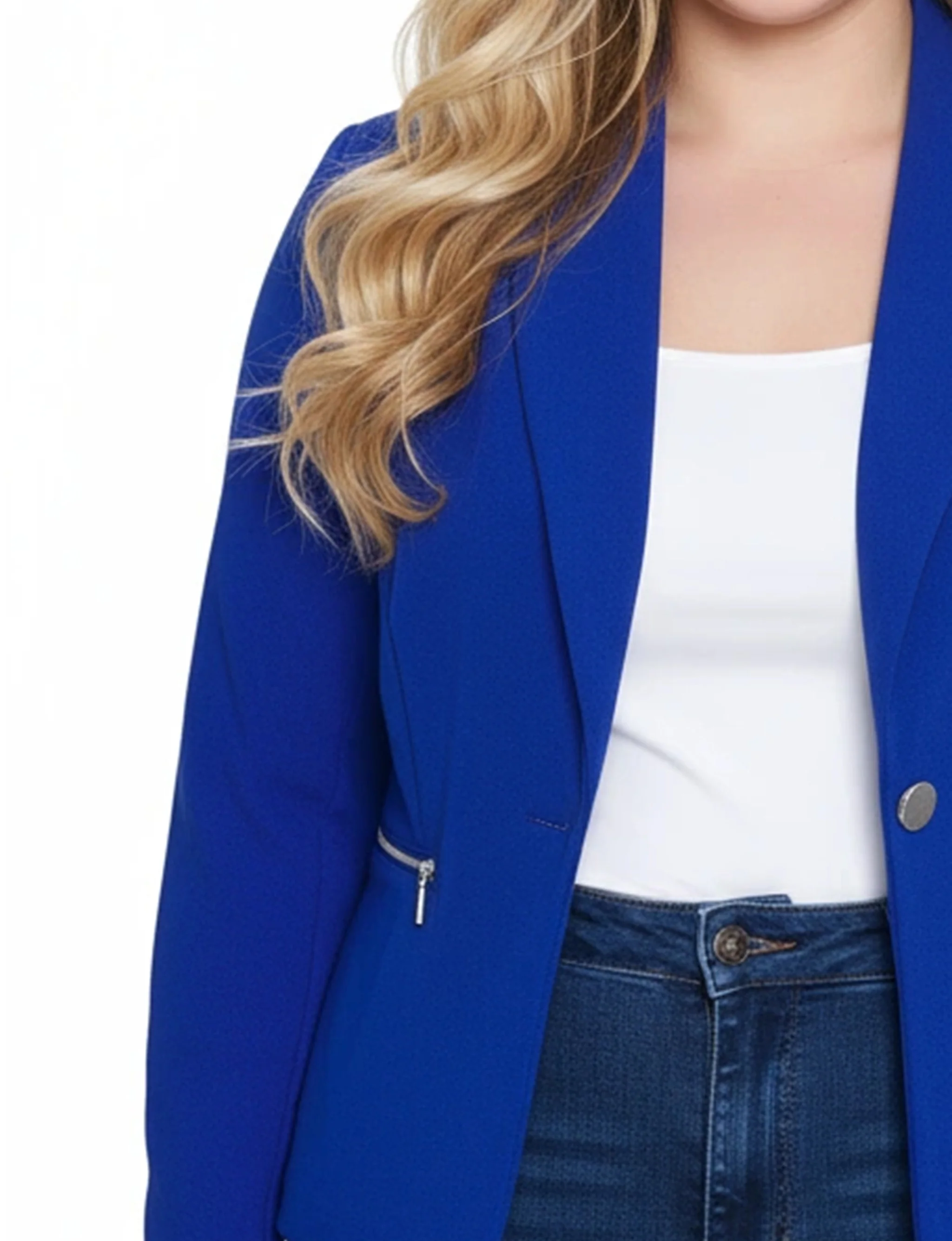 NY Collection Plus Size Cropped Long Sleeve Crepe Jacket - Image 10