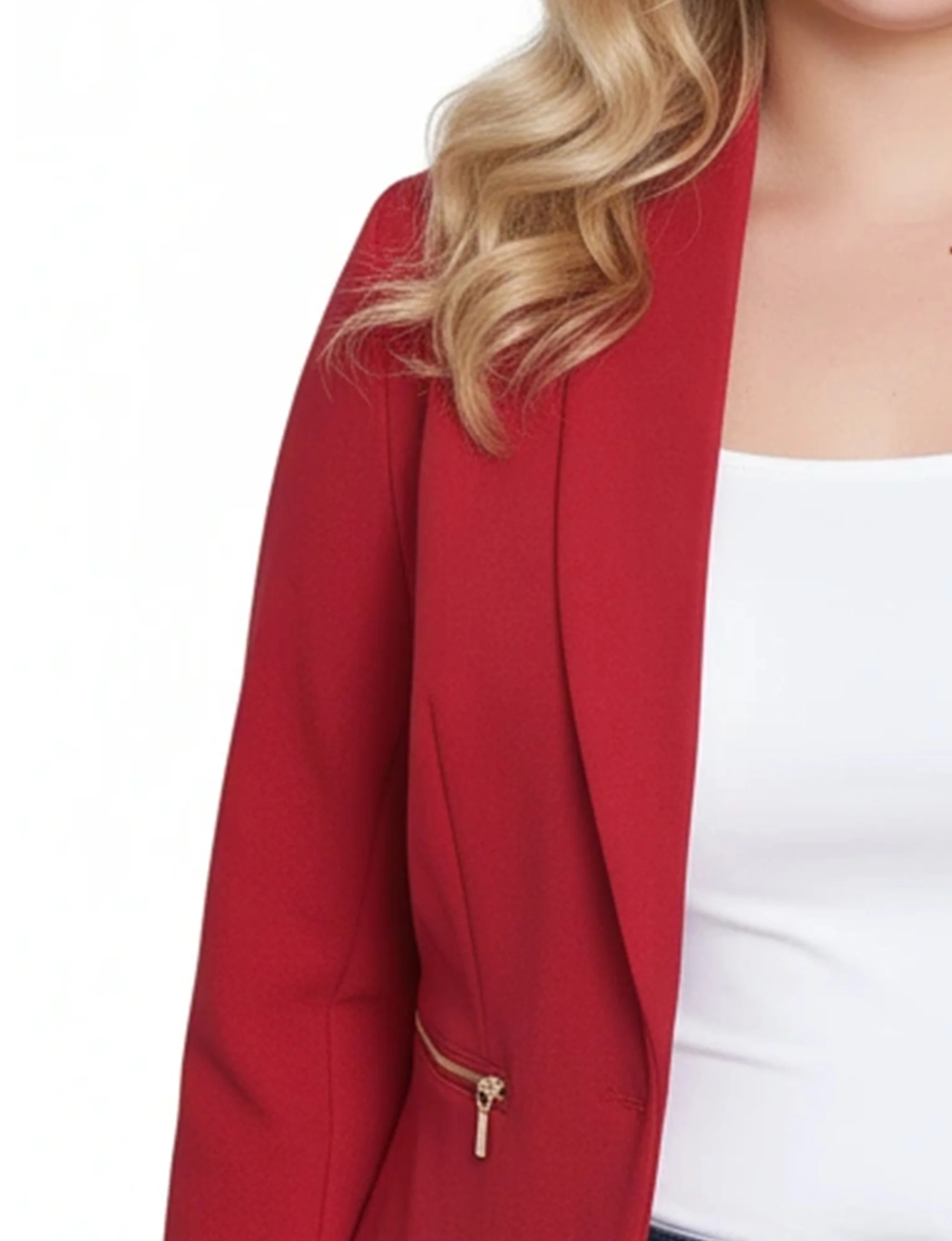 NY Collection Plus Size Cropped Long Sleeve Crepe Jacket - Image 6