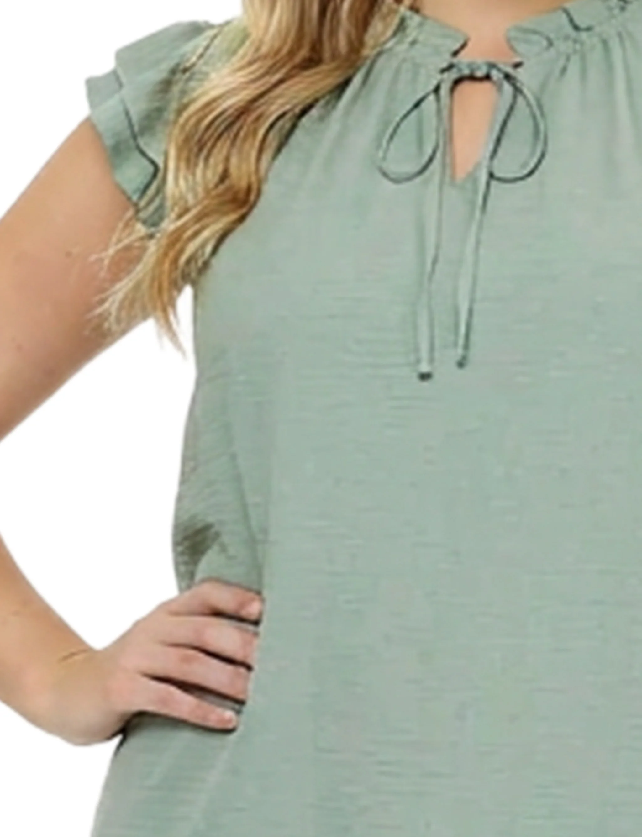 NY Collection Plus Size Flutter Sleeve Flounced Dress - Image 6