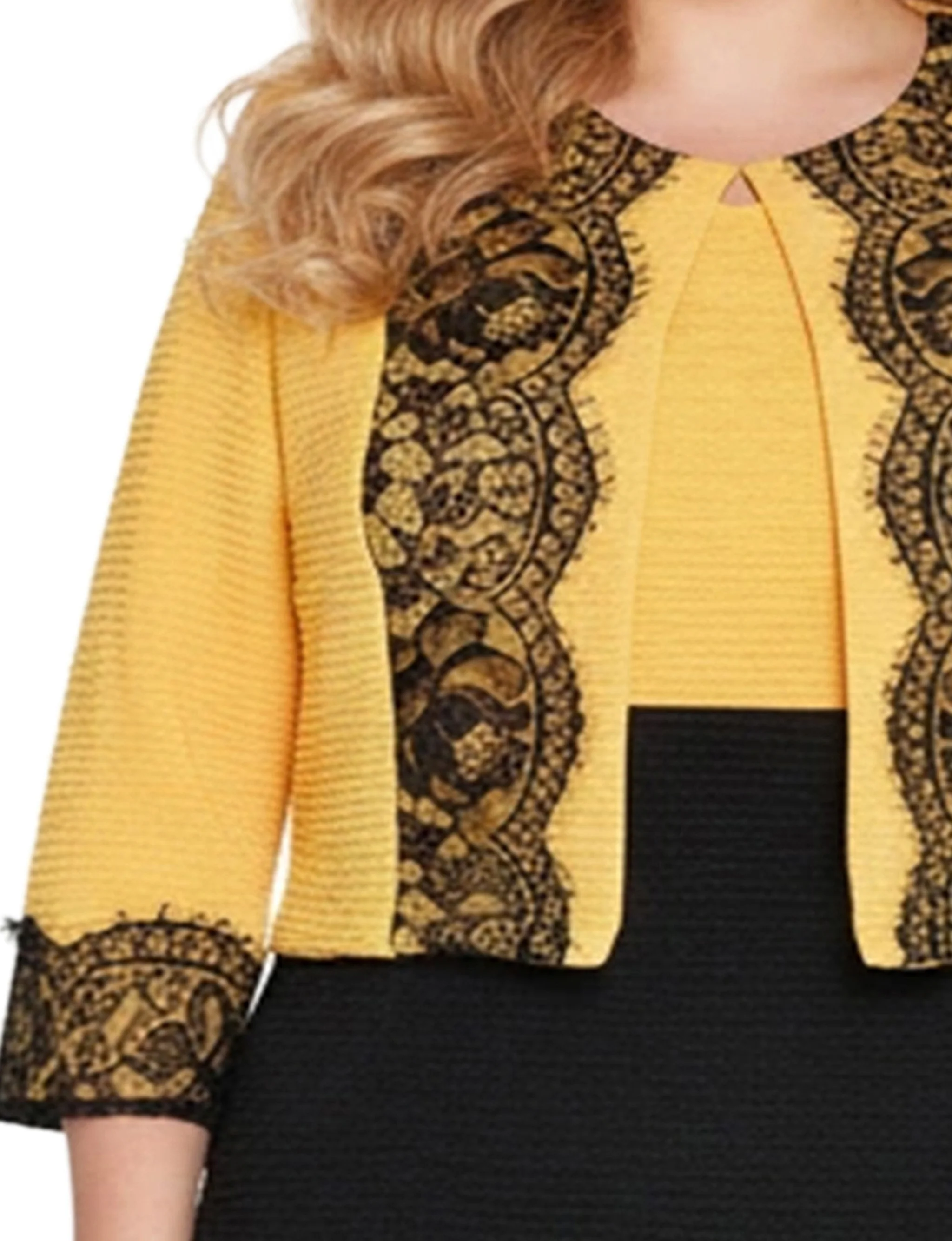 NY Collection Plus Size Lace-Detail 2 Piece Textured Knit Dress Set - Image 12