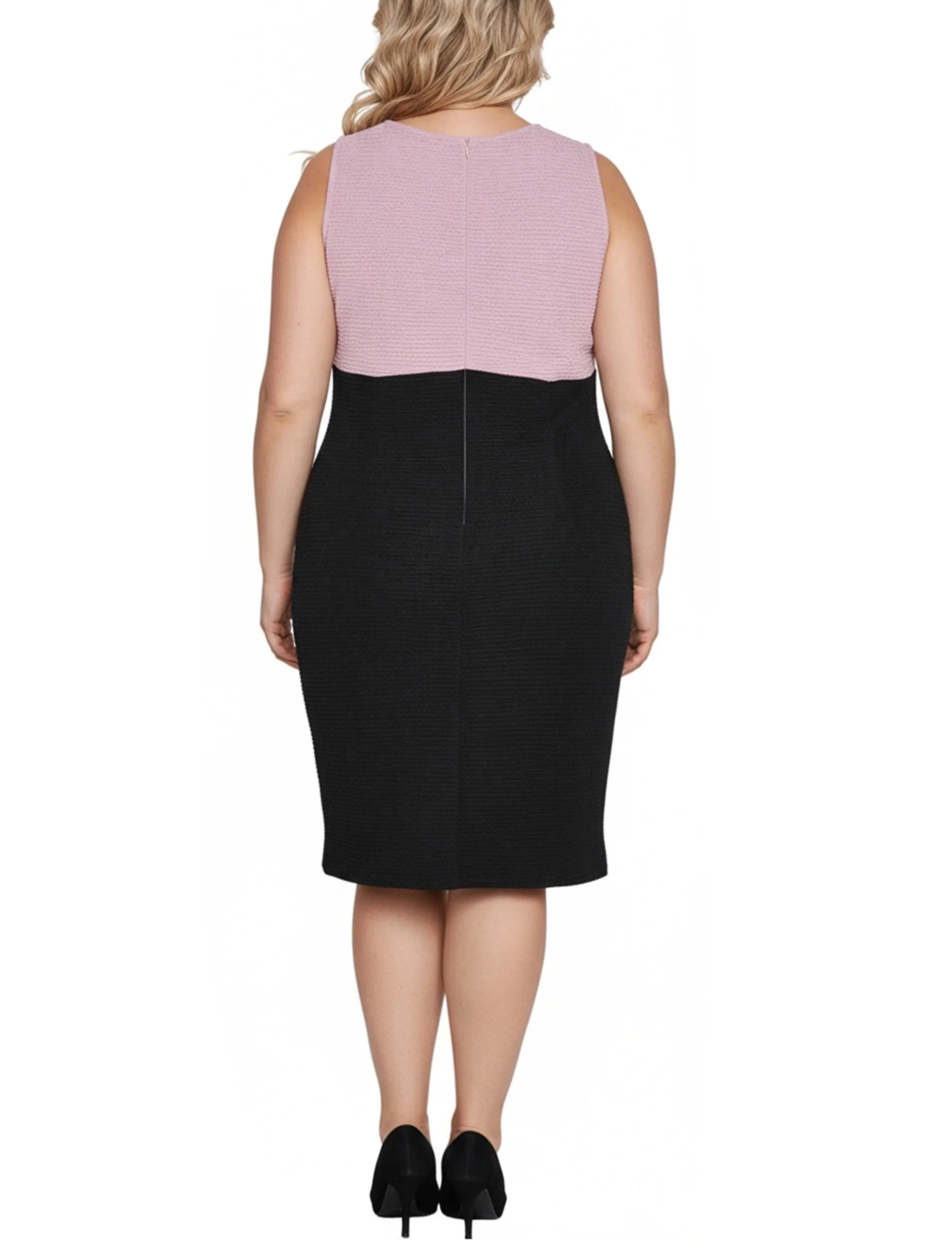 NY Collection Plus Size Lace-Detail 2 Piece Textured Knit Dress Set - Image 6