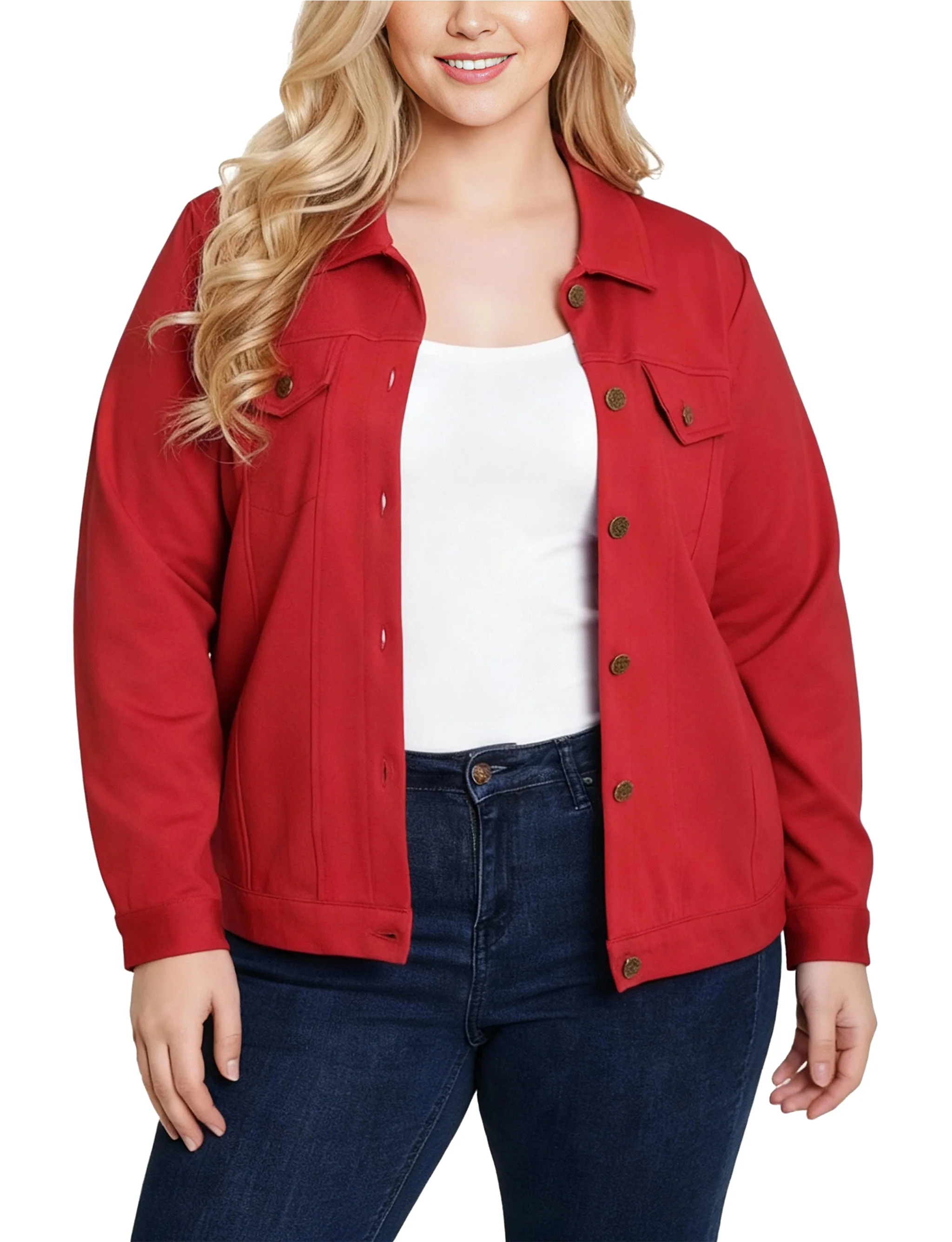 NY Collection Plus Size Long Sleeve Ponte Cropped Jacket - Image 13