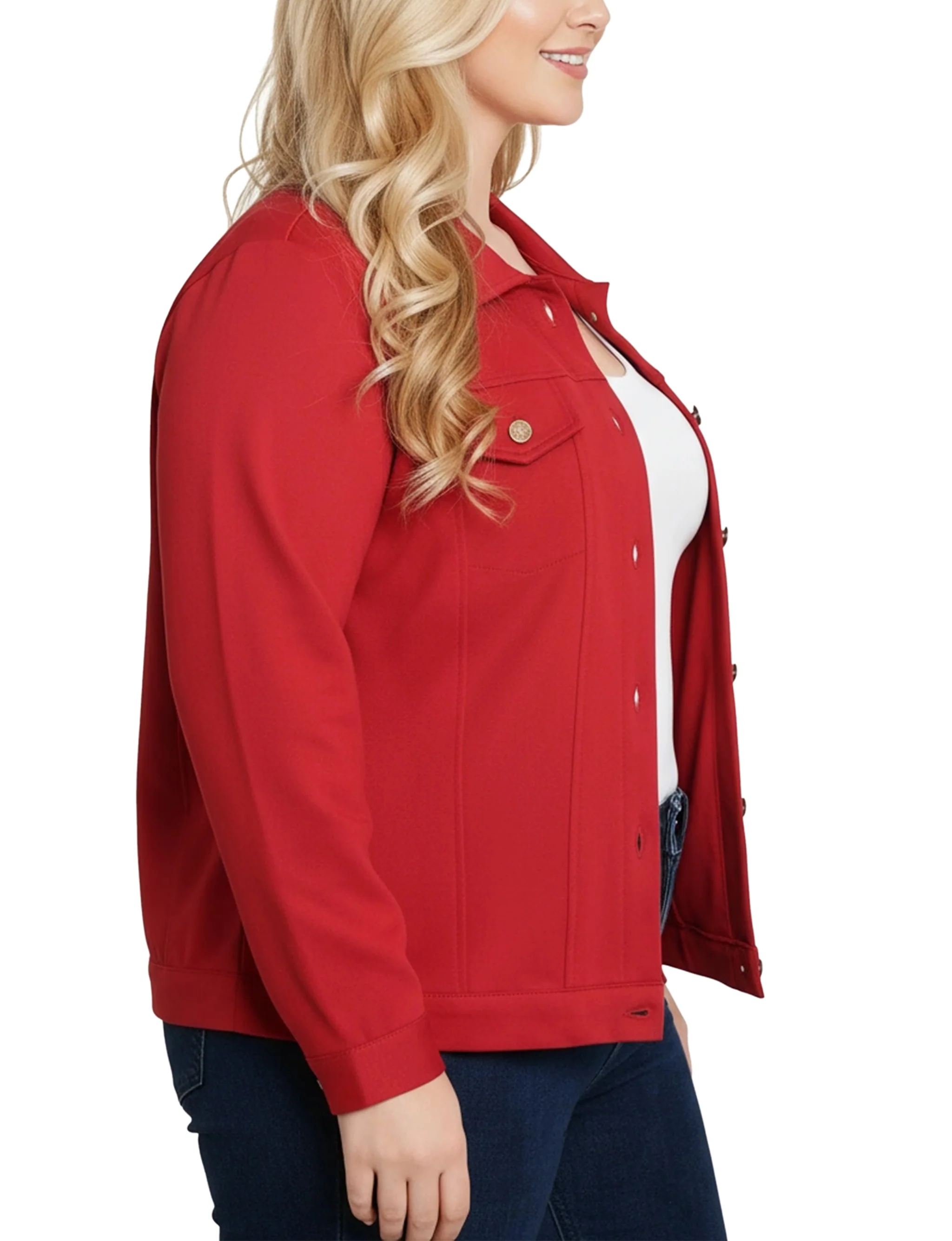 NY Collection Plus Size Long Sleeve Ponte Cropped Jacket - Image 15
