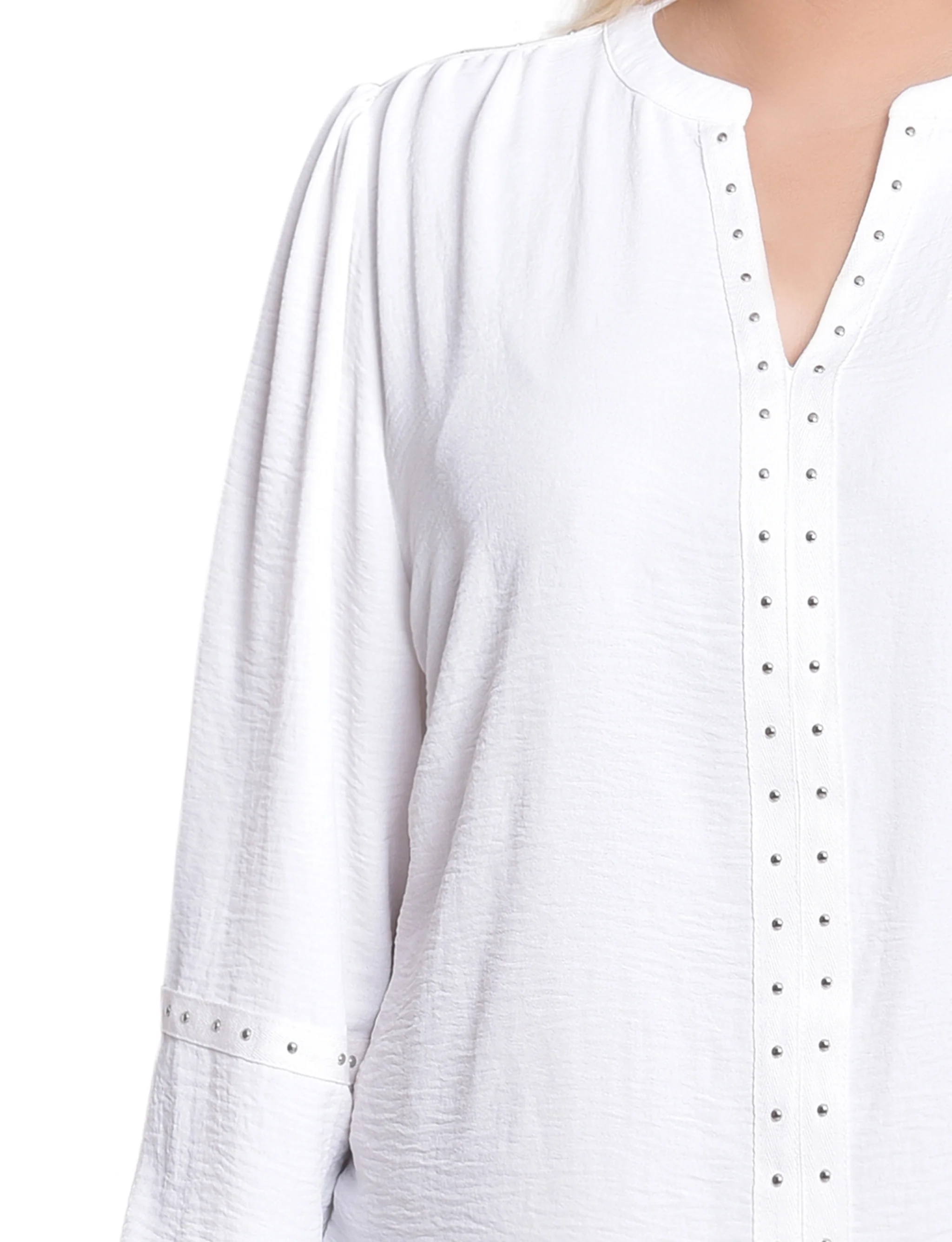 NY Collection Plus Size Long Sleeve Studded Blouse - Image 6
