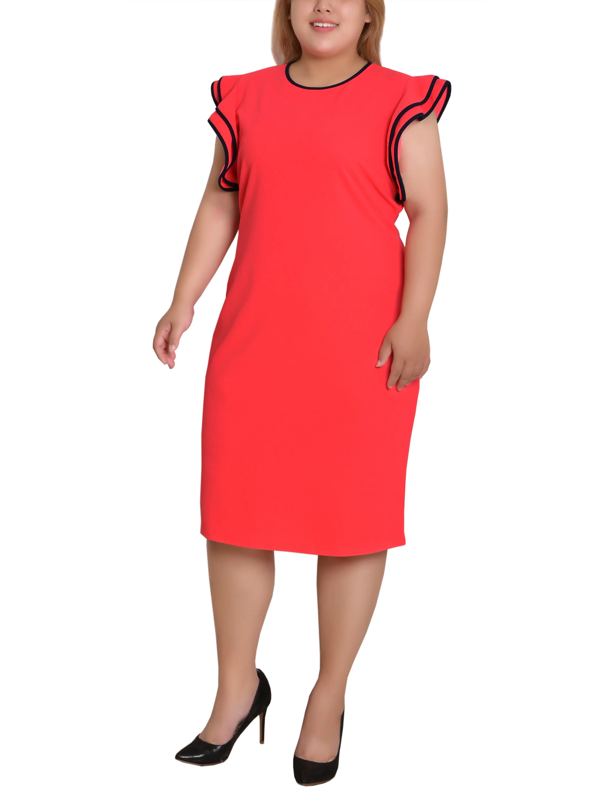 NY Collection Plus Size Ruffle-Sleeve Dress - Image 11