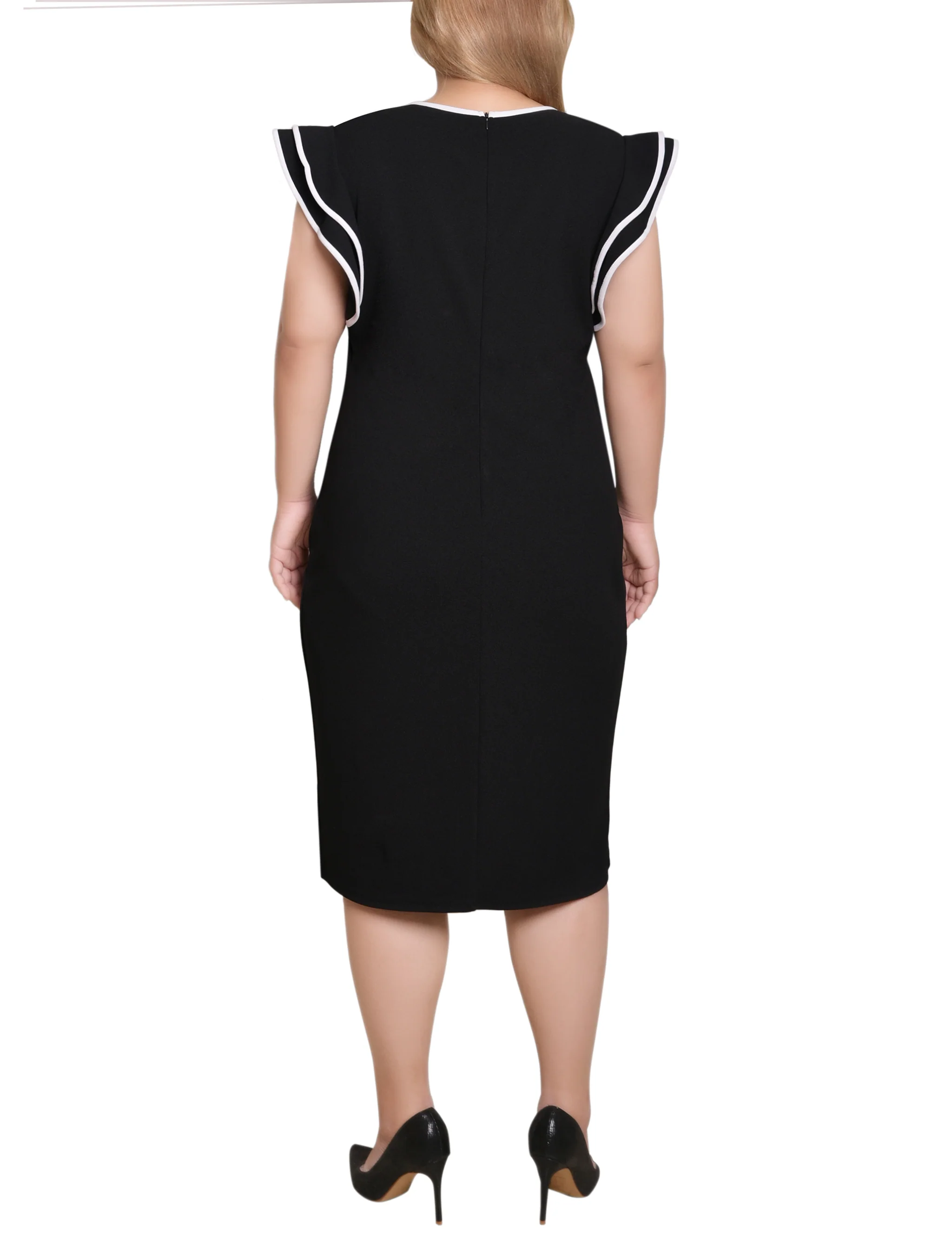 NY Collection Plus Size Ruffle-Sleeve Dress - Image 4