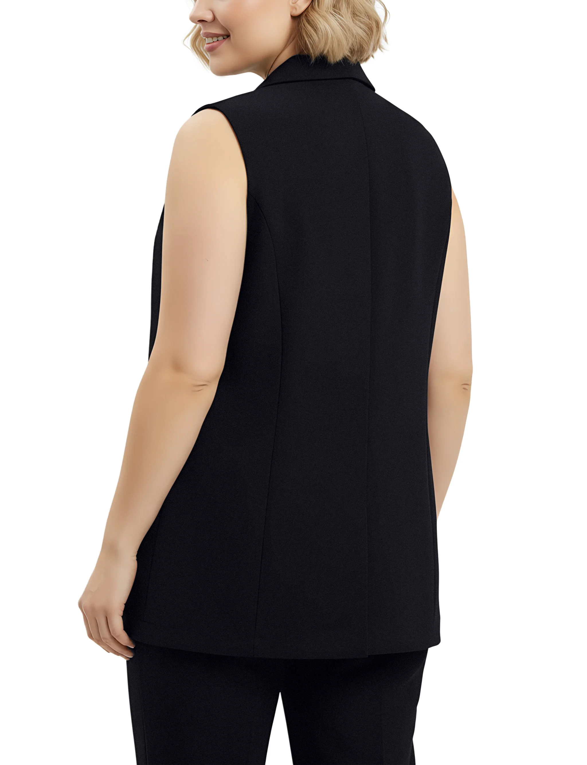 NY Collection Plus Size Sleeveless Scuba Jacket - Image 4
