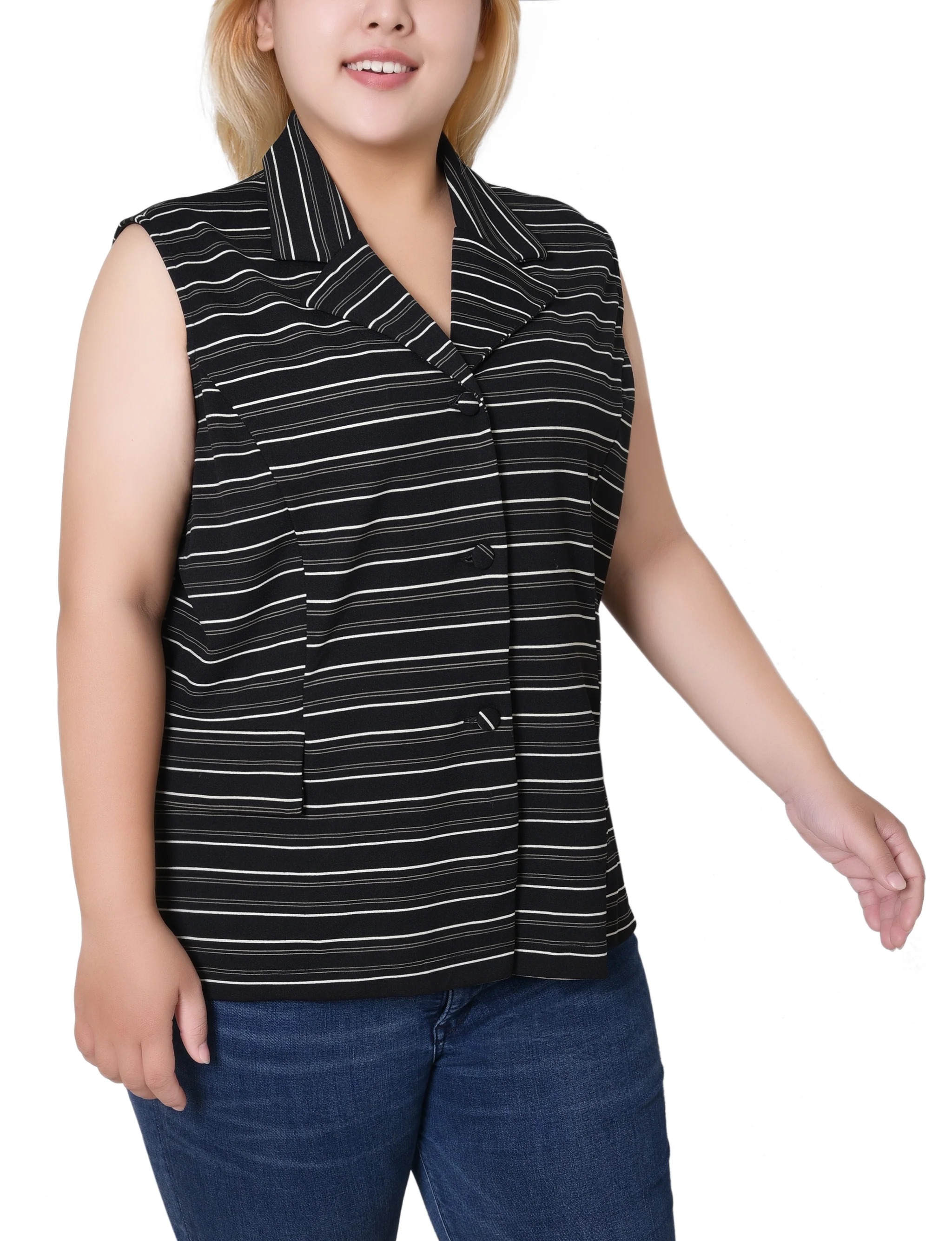 NY Collection Plus Size Sleeveless Scuba Jacket - Image 7