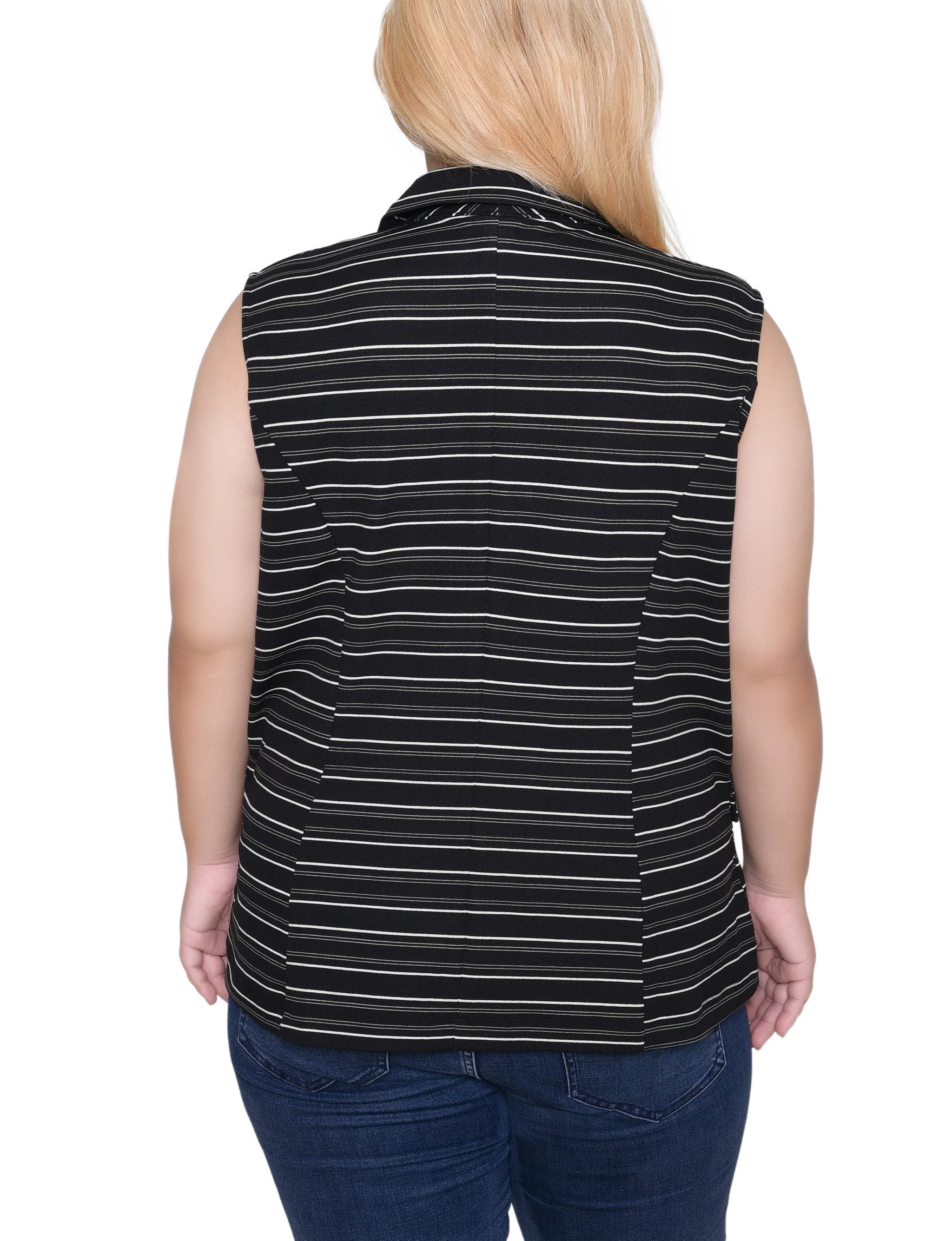 NY Collection Plus Size Sleeveless Scuba Jacket - Image 8