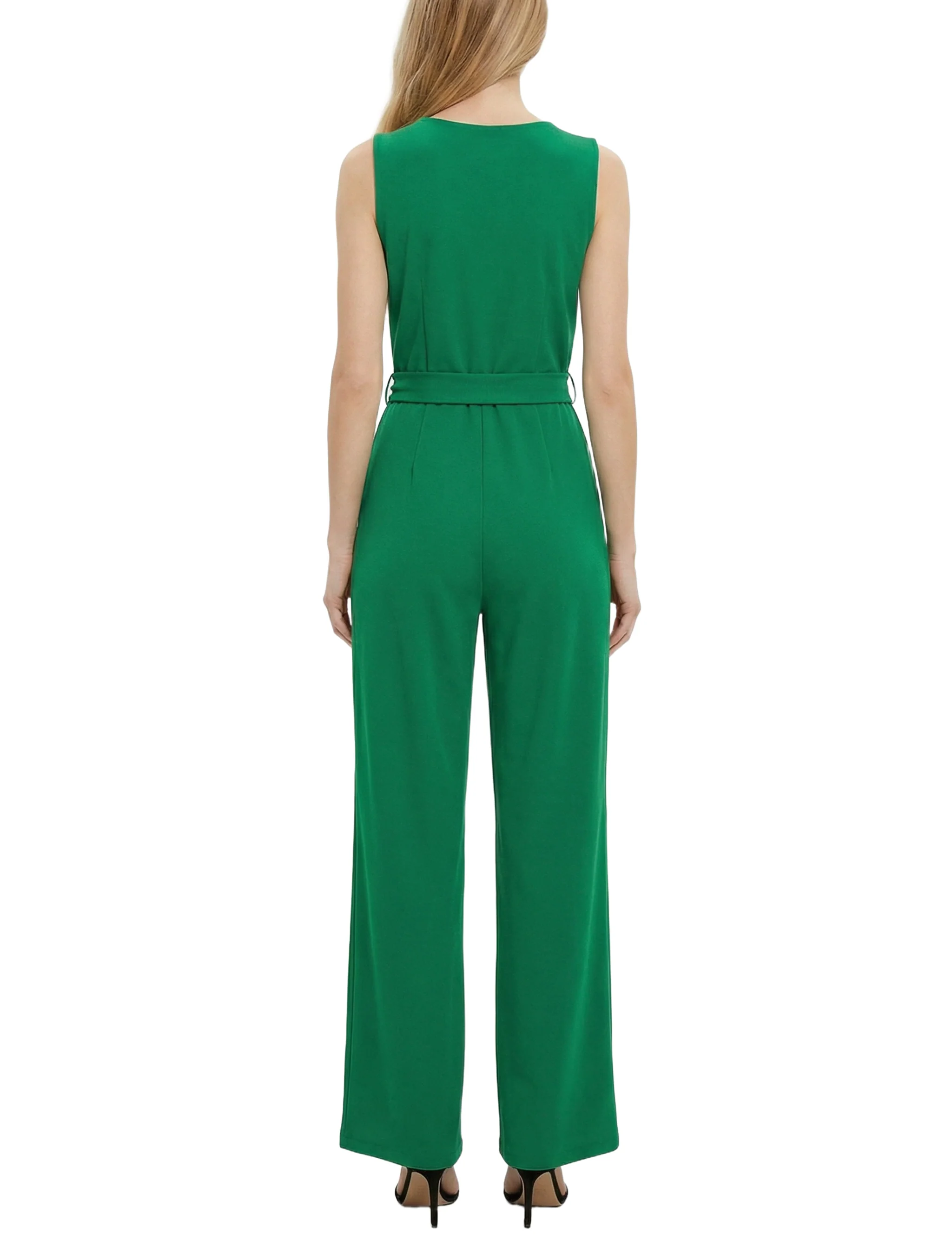 NY Collection Sleeveless Belted Jumpsuit - Image 4
