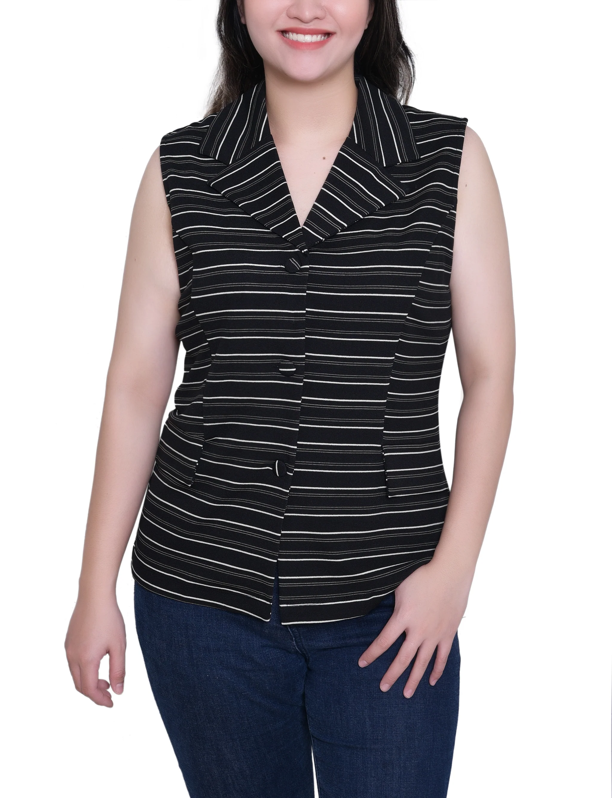 NY Collection Sleeveless Scuba Jacket - Image 5