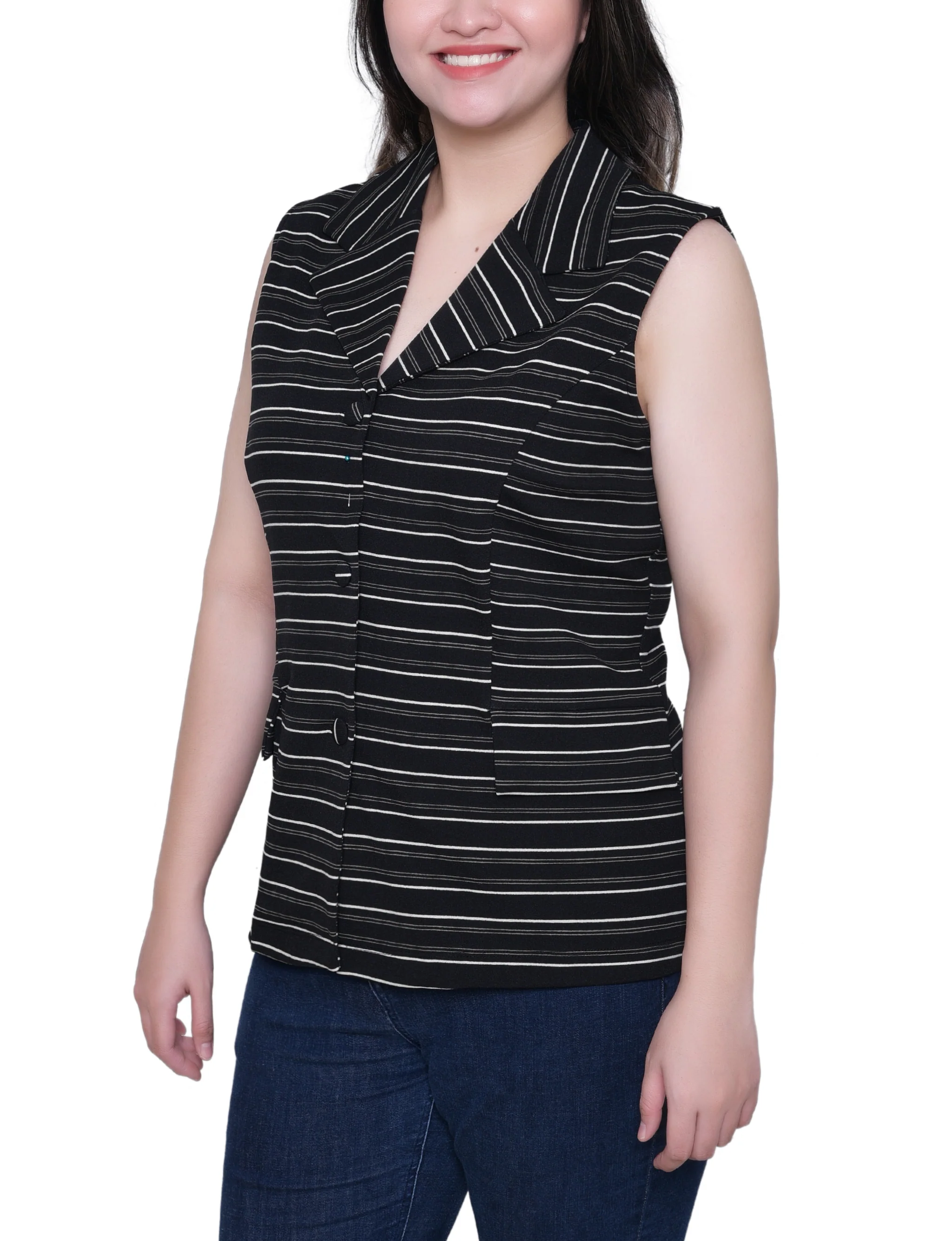 NY Collection Sleeveless Scuba Jacket - Image 7