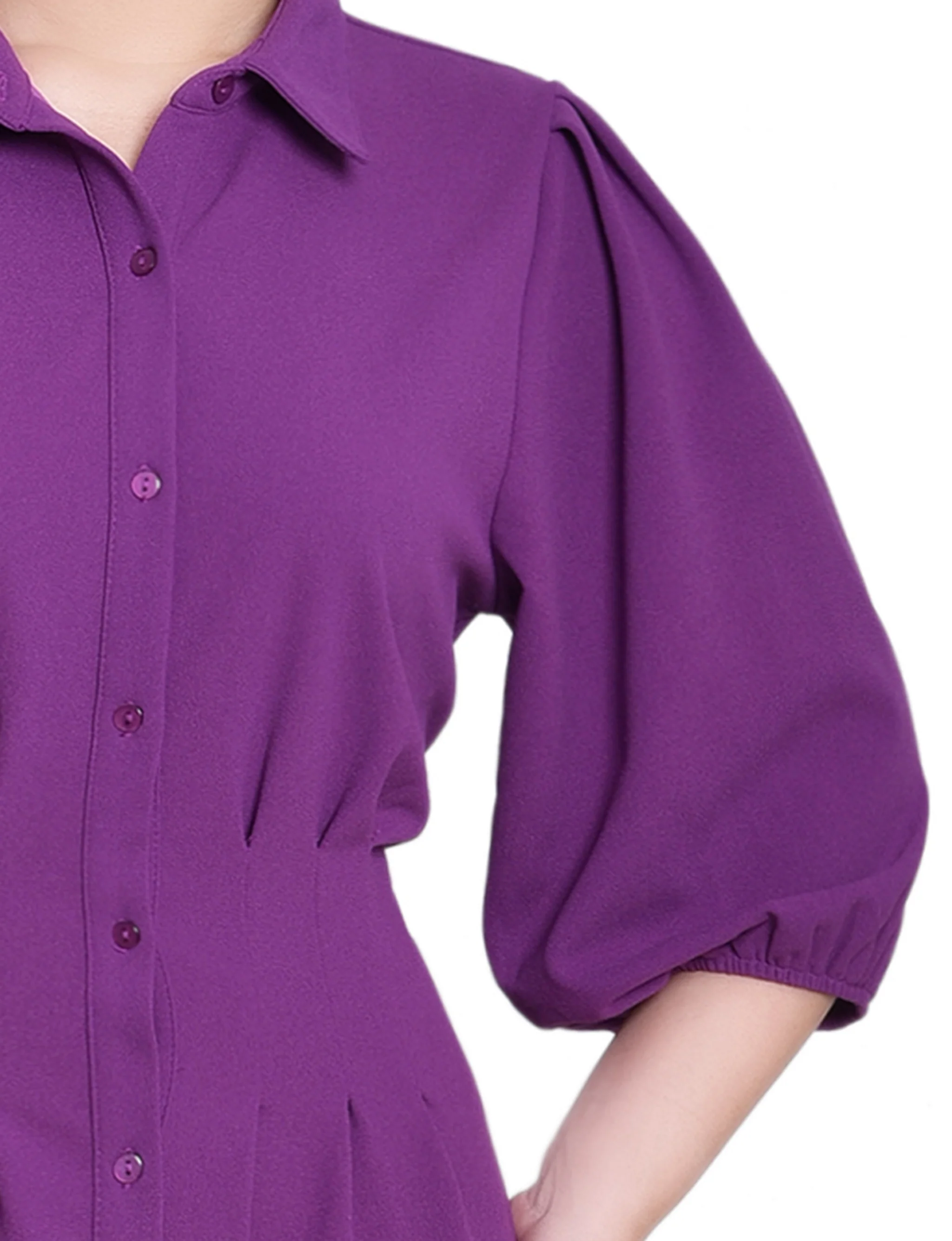 Orchid Elbow Sleeve Midi Dress - Image 2